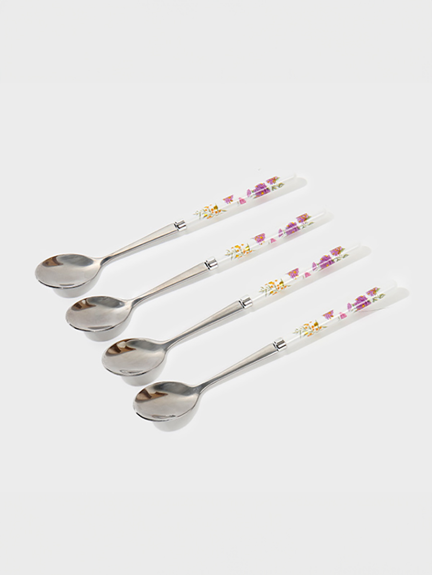 DAISO Botanical Gold Leaf Handle Teaspoon (4P/SET)