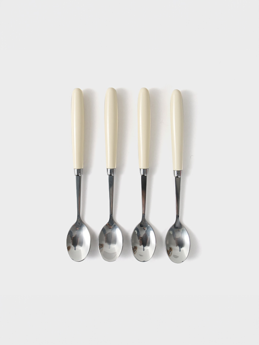 DAISO Simple Handle Stainless Steel Teaspoon (4P/SET)
