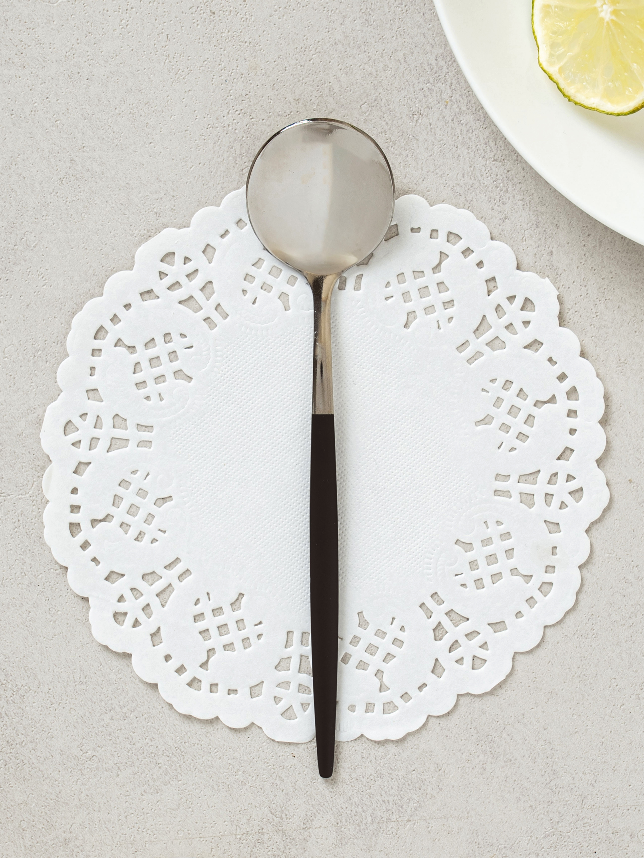 DAISO Black Powder Dessert Spoon