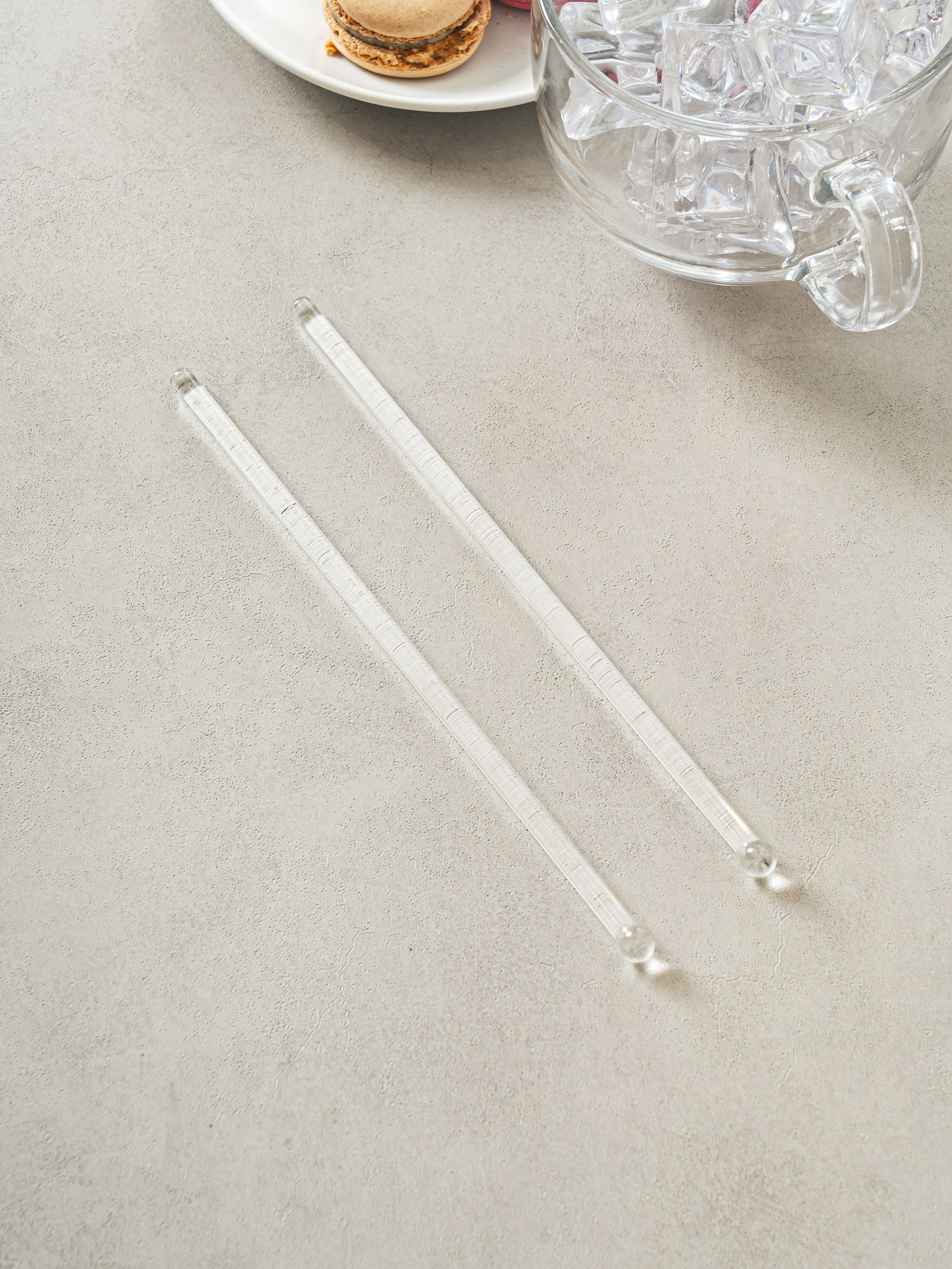 DAISO Clear heat-resistant glass muddler (2 pieces/set)