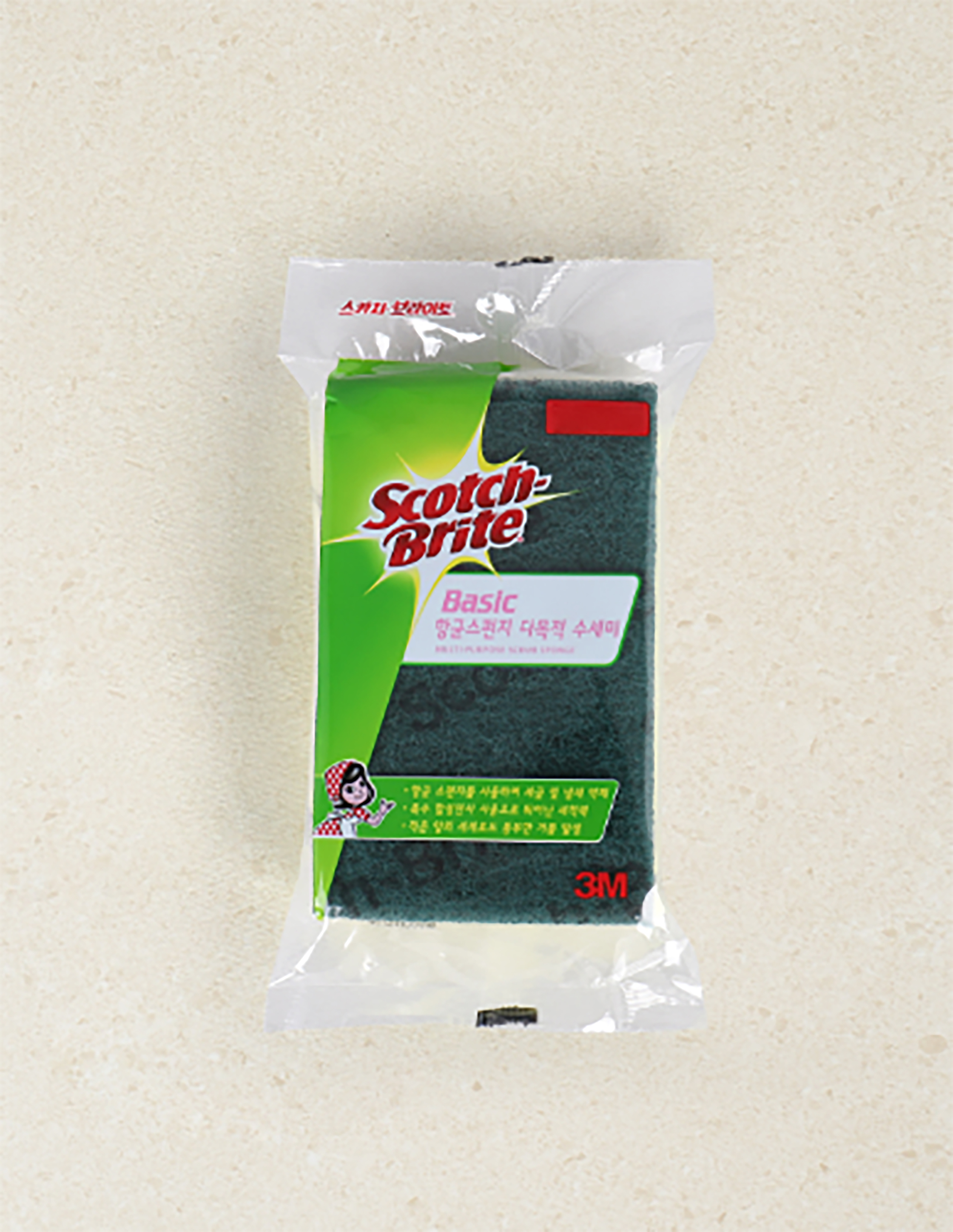 DAISO Scotch-Brite Basic Antibacterial Sponge Multipurpose Scrub (1P)
