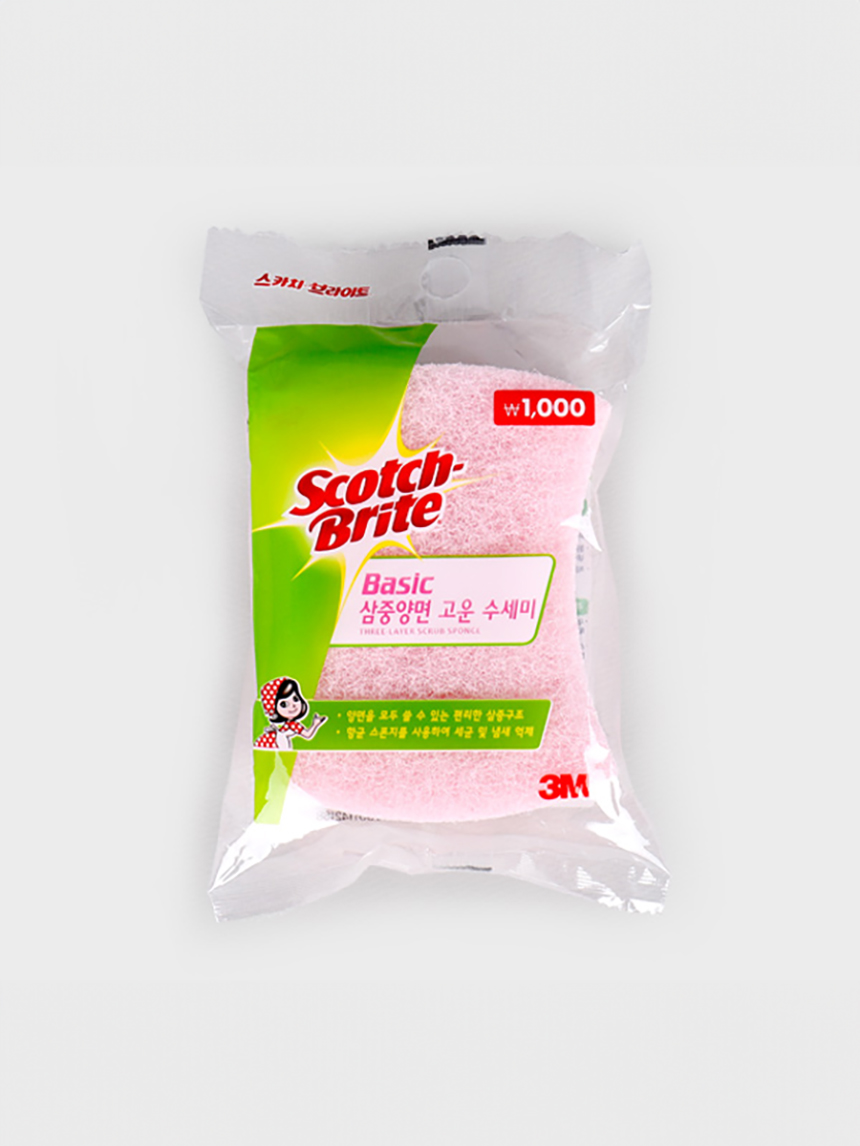 DAISO Scotch Brite Basic Triple Double-Sided Fine Semi (1P)