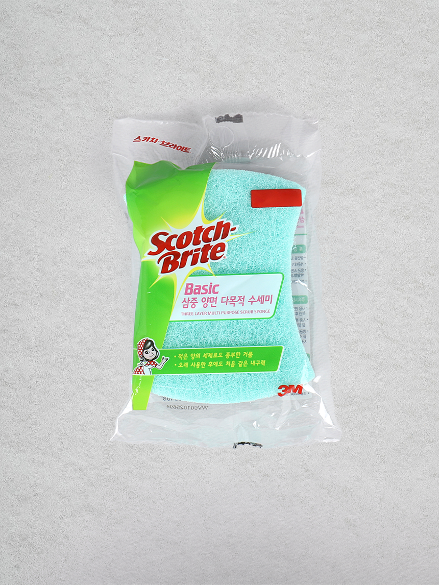 DAISO Scotch-Brite Basic Triple-Sided Multipurpose Washcloth (1P)