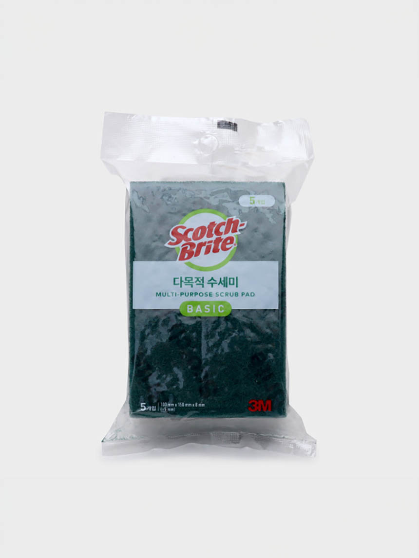 DAISO Scotch Brite Basic Multipurpose Washcloth (5P/SET)