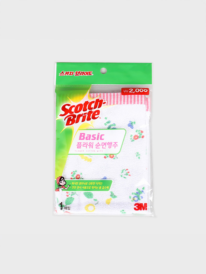 DAISO Scotch Brite Basic Flower Cotton Towel