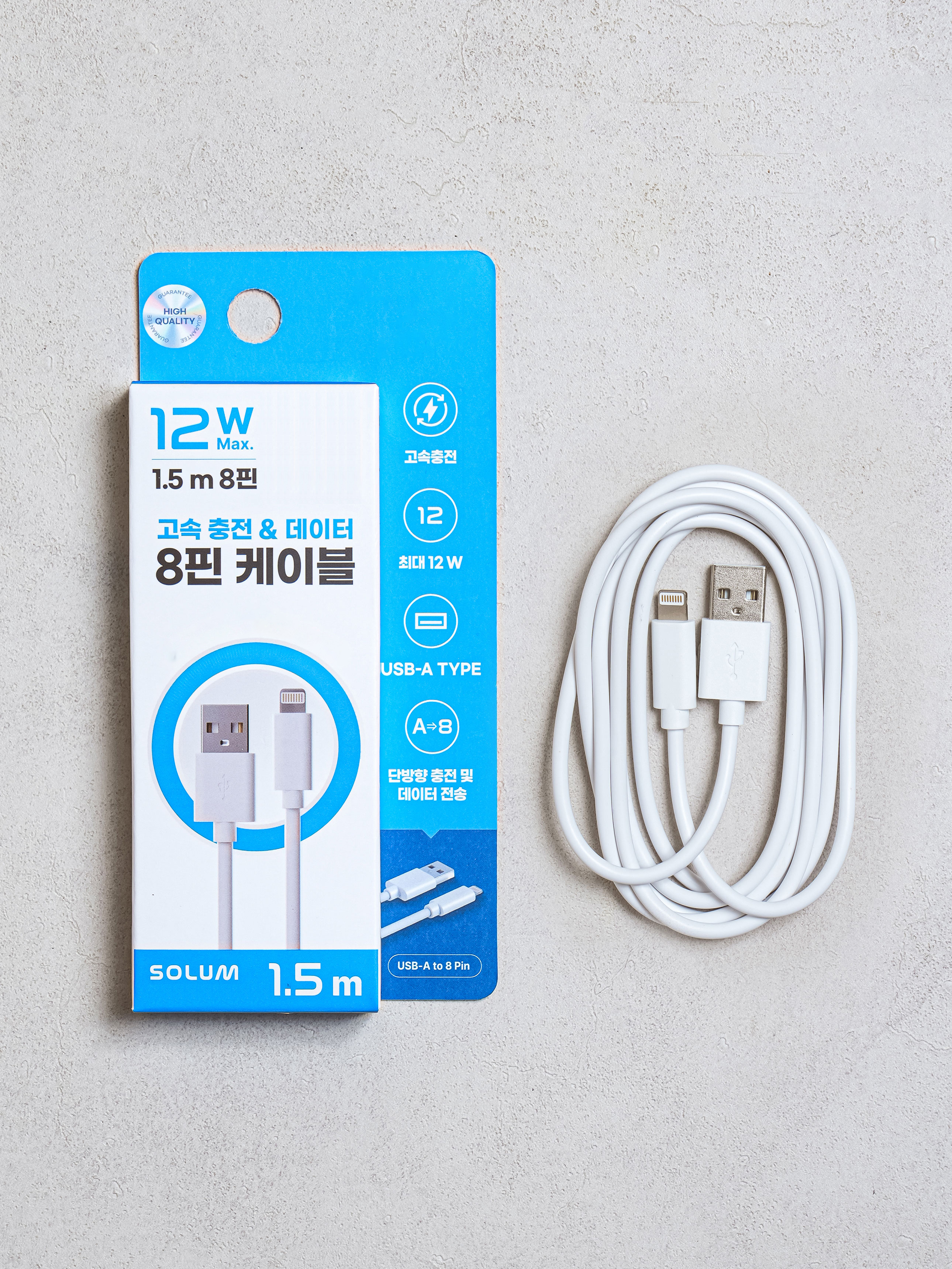 DAISO A TO 8 Cable 1.5m -S(White)