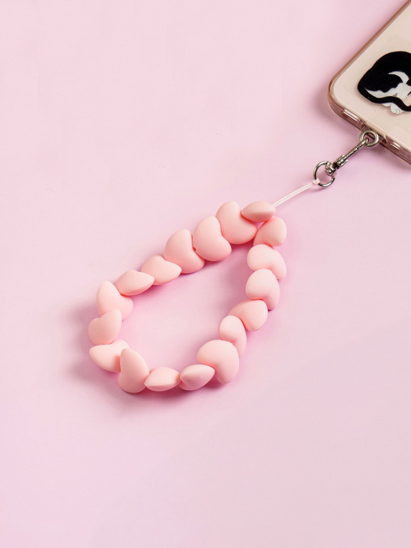 DAISO Silicone smartphone strap heart A