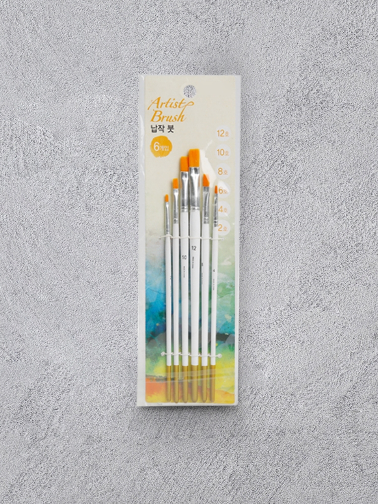 DAISO 6 flat art brushes