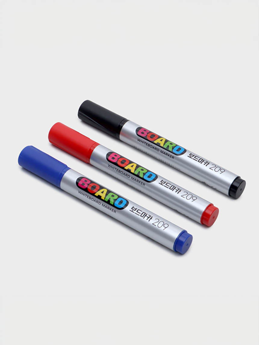 DAISO Round Tip Whiteboard Marker (Mixture) 3P