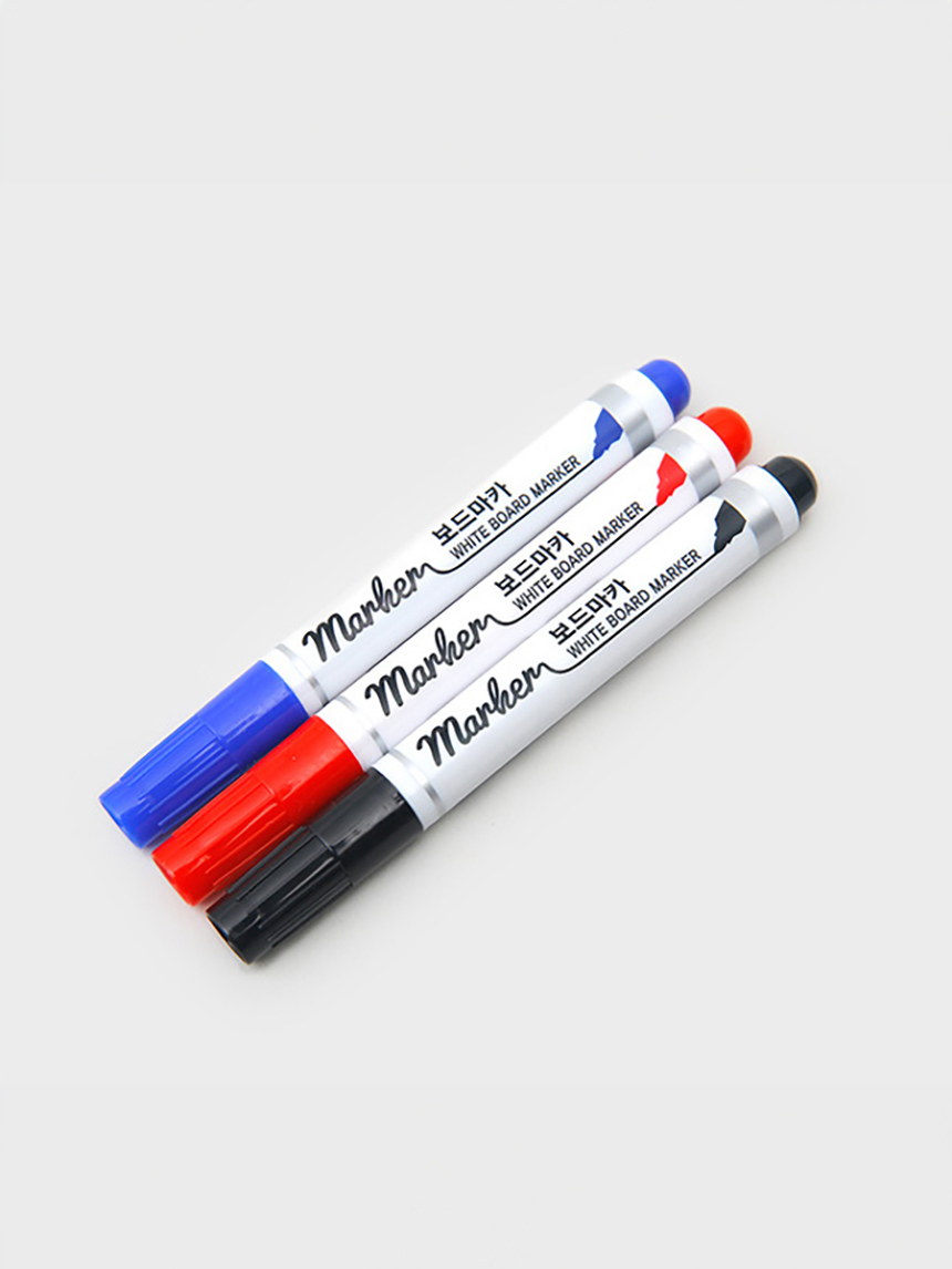 DAISO Whiteboard Marker 3P (Black/Blue/Red)