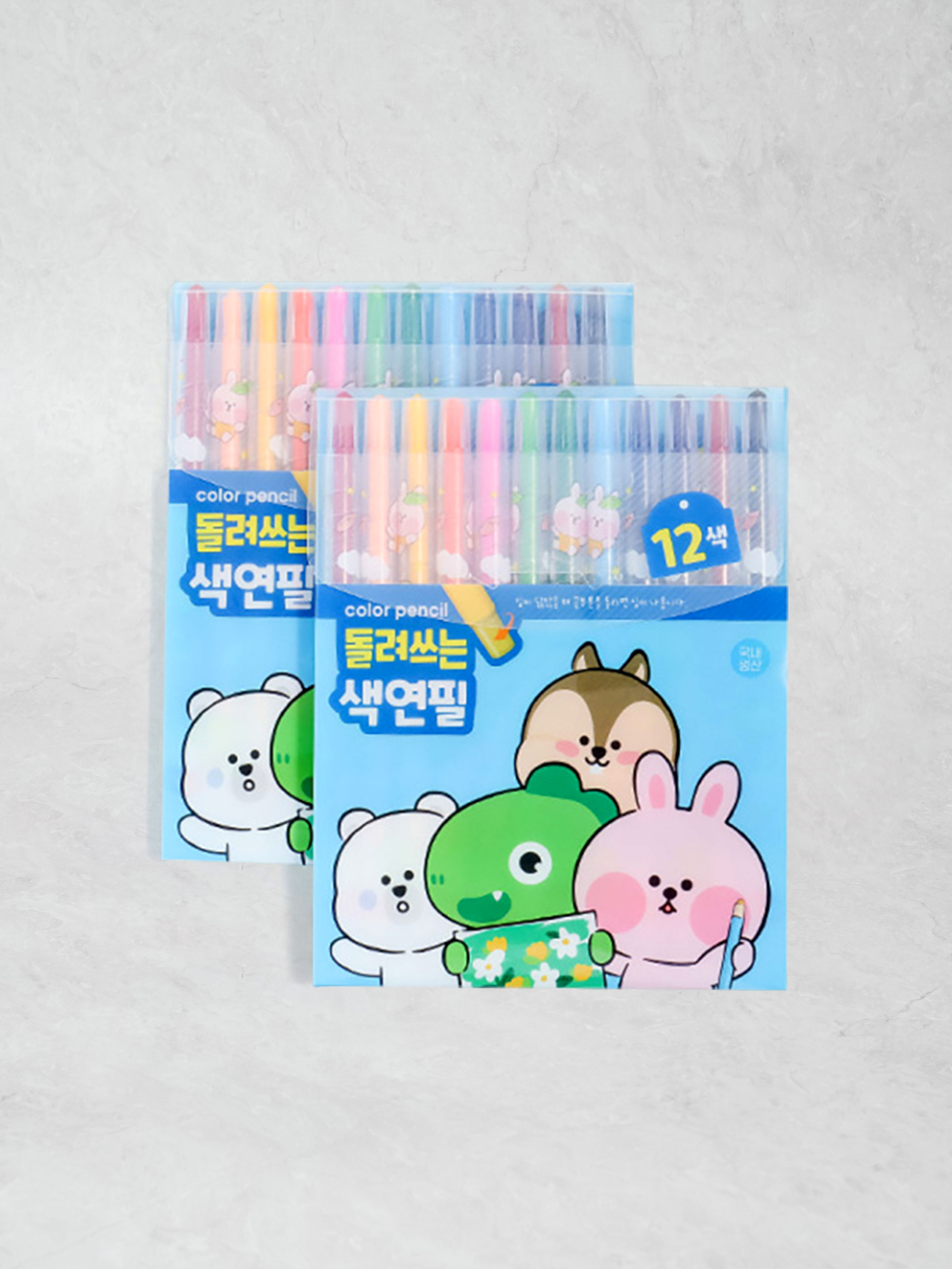 DAISO 12 Color Rotating Colored Pencils (2SET)