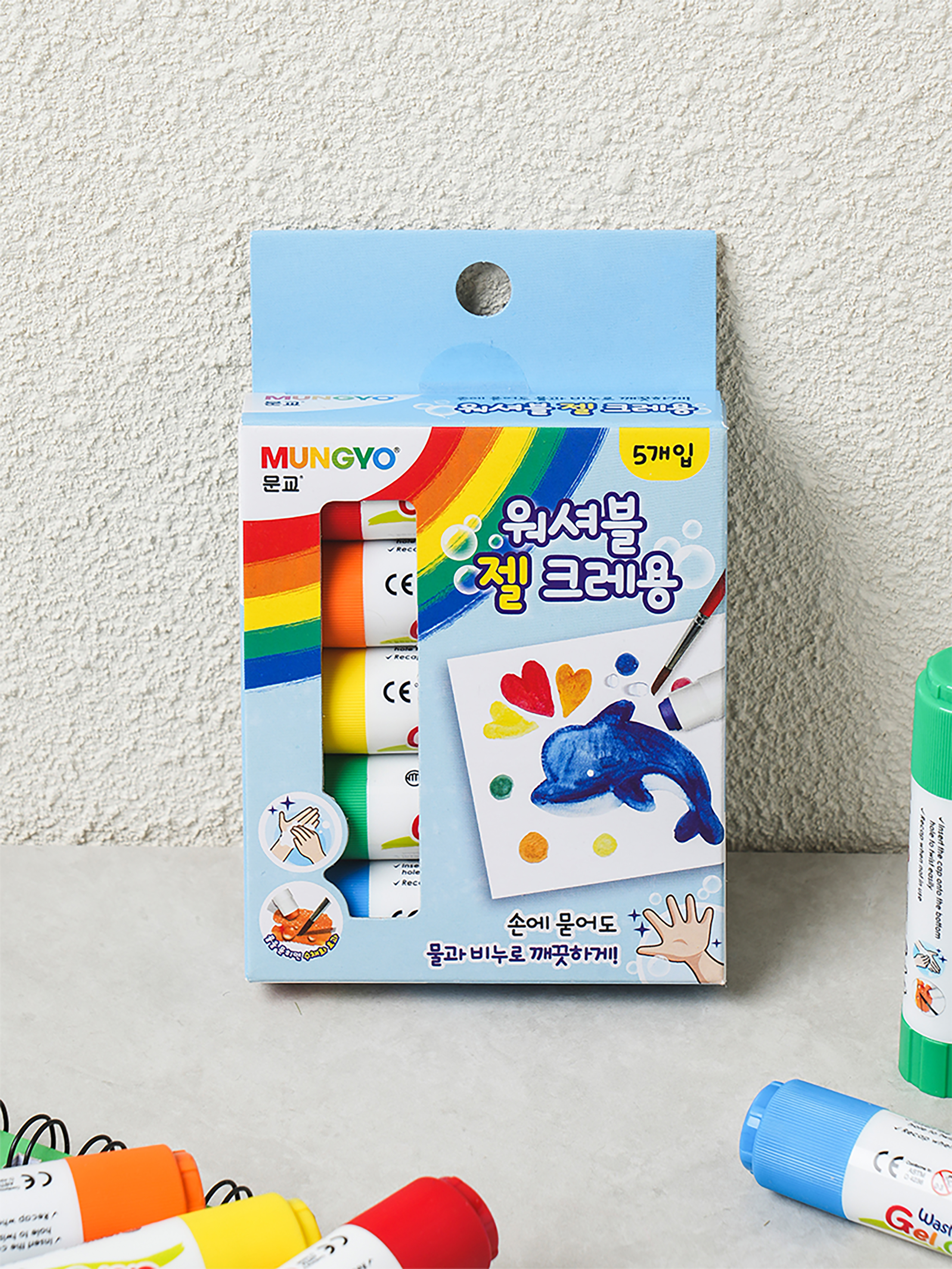 DAISO Munkyo Washable Gel Crayons (5 pieces)