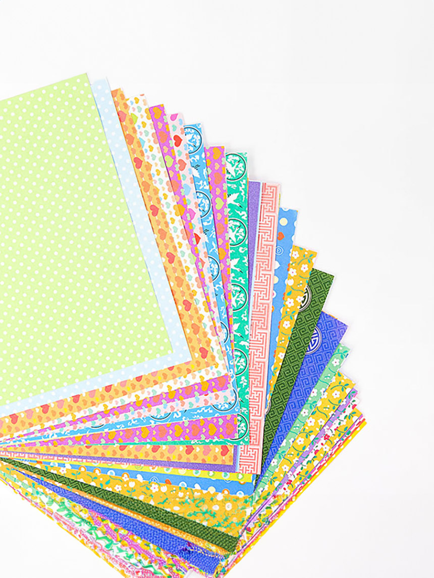 DAISO Paper Nara Pattern Collection Double-sided Colored Paper 80 sheets