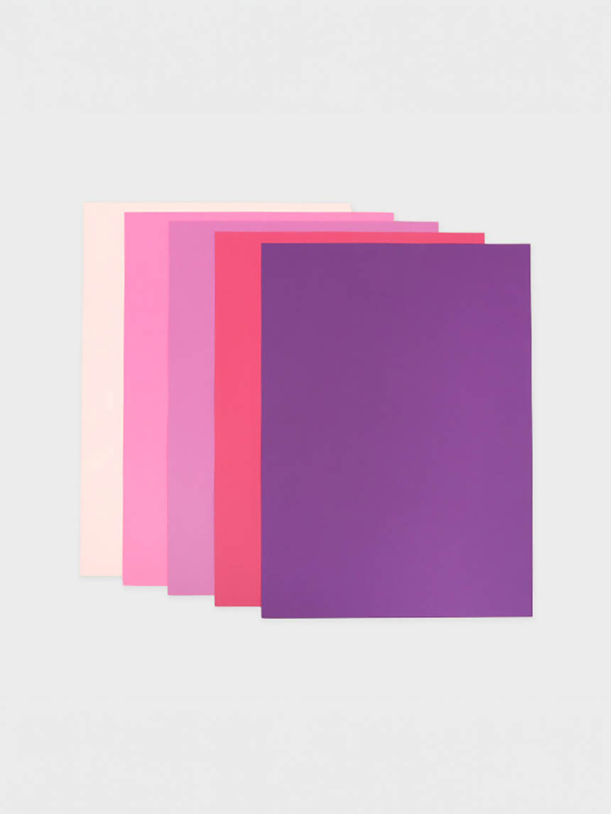 DAISO Embossed color paper pink purple series (4 sections/5 sheets/190g)