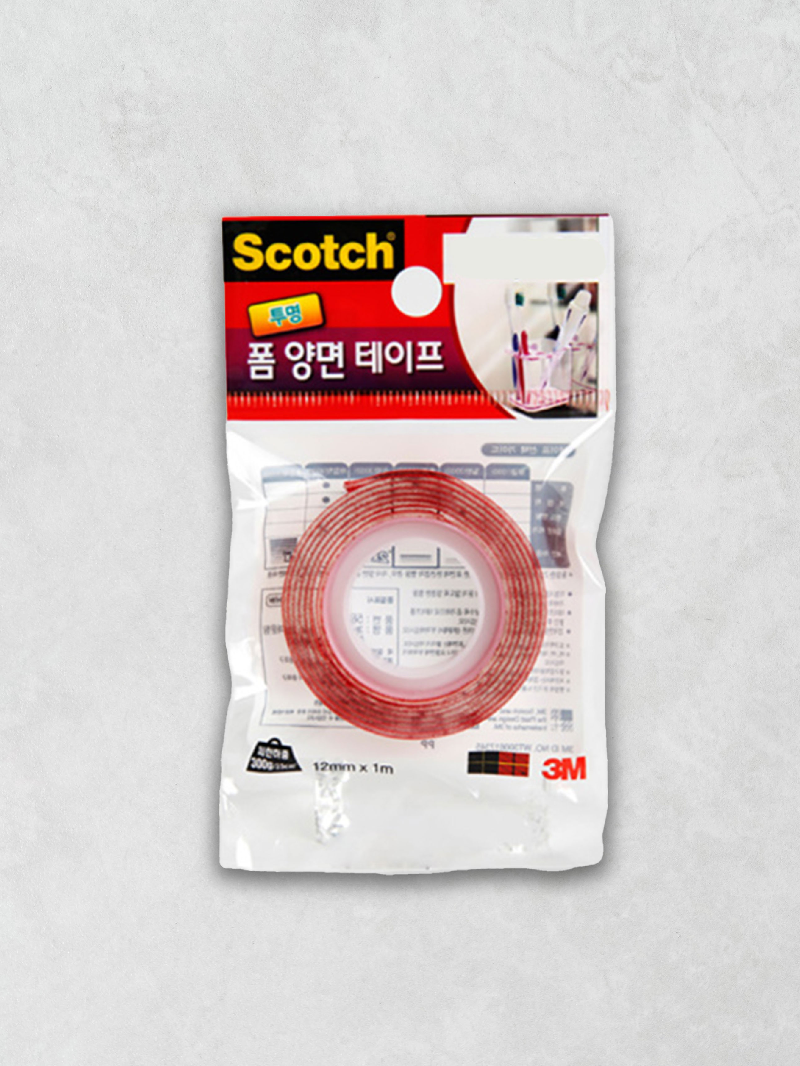 DAISO 3M Scotch Strong Transparent Mounting Foam Double-Sided Tape/#3000C