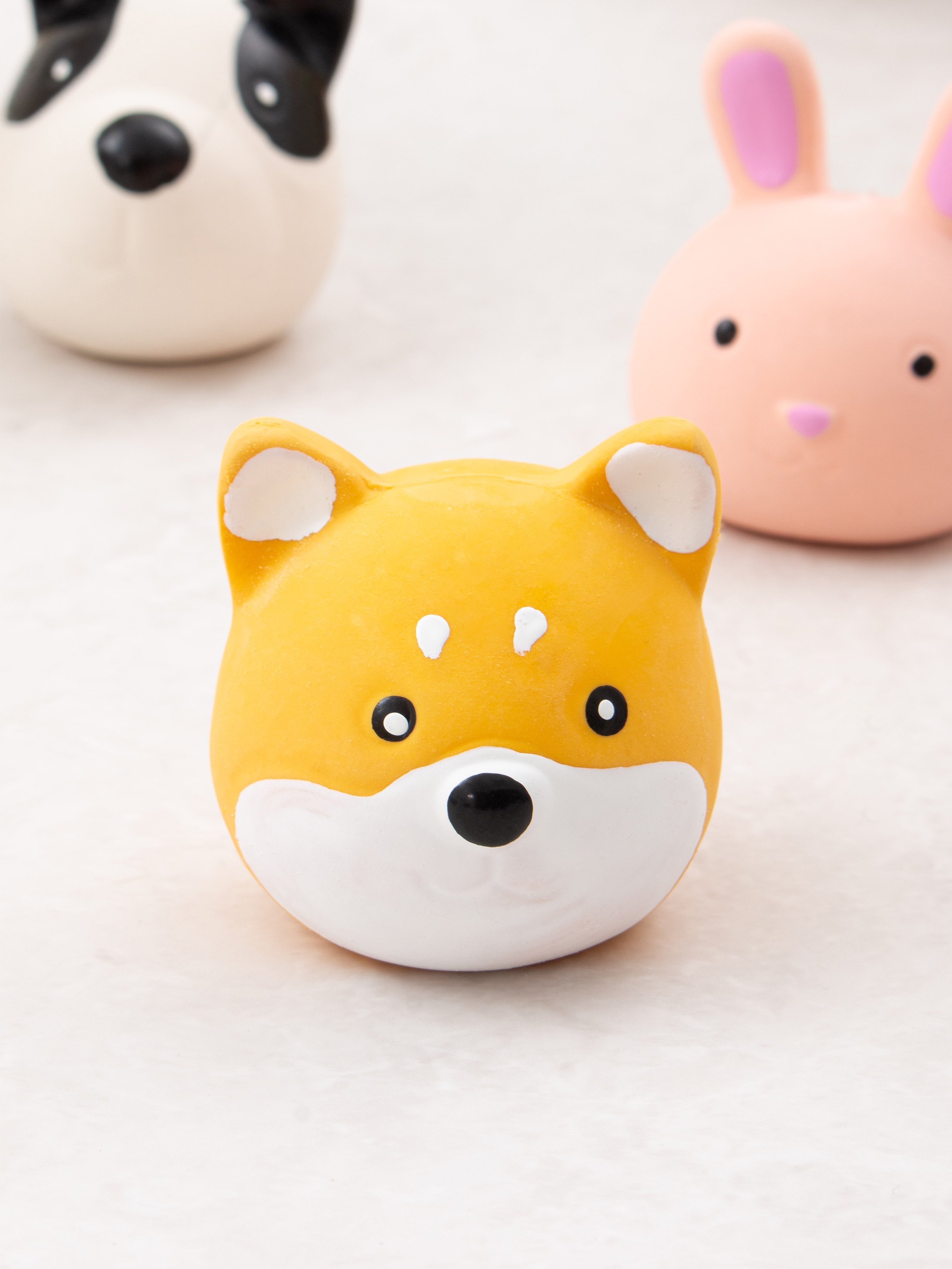 DAISO pet animal face latex toy