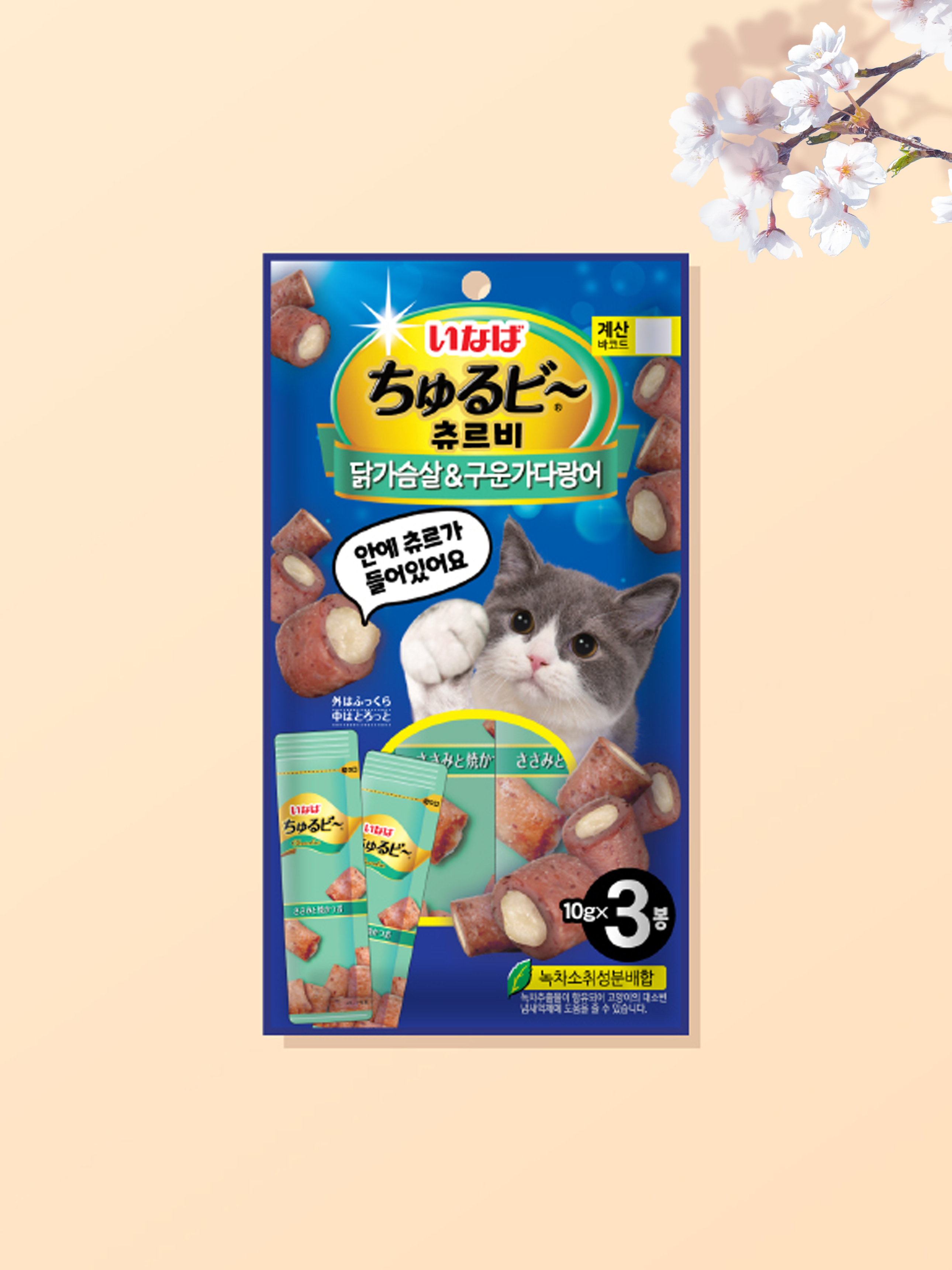 DAISO [Pet Food] Inaba Churubi Chicken Breast & Grilled Tuna (3 pieces)