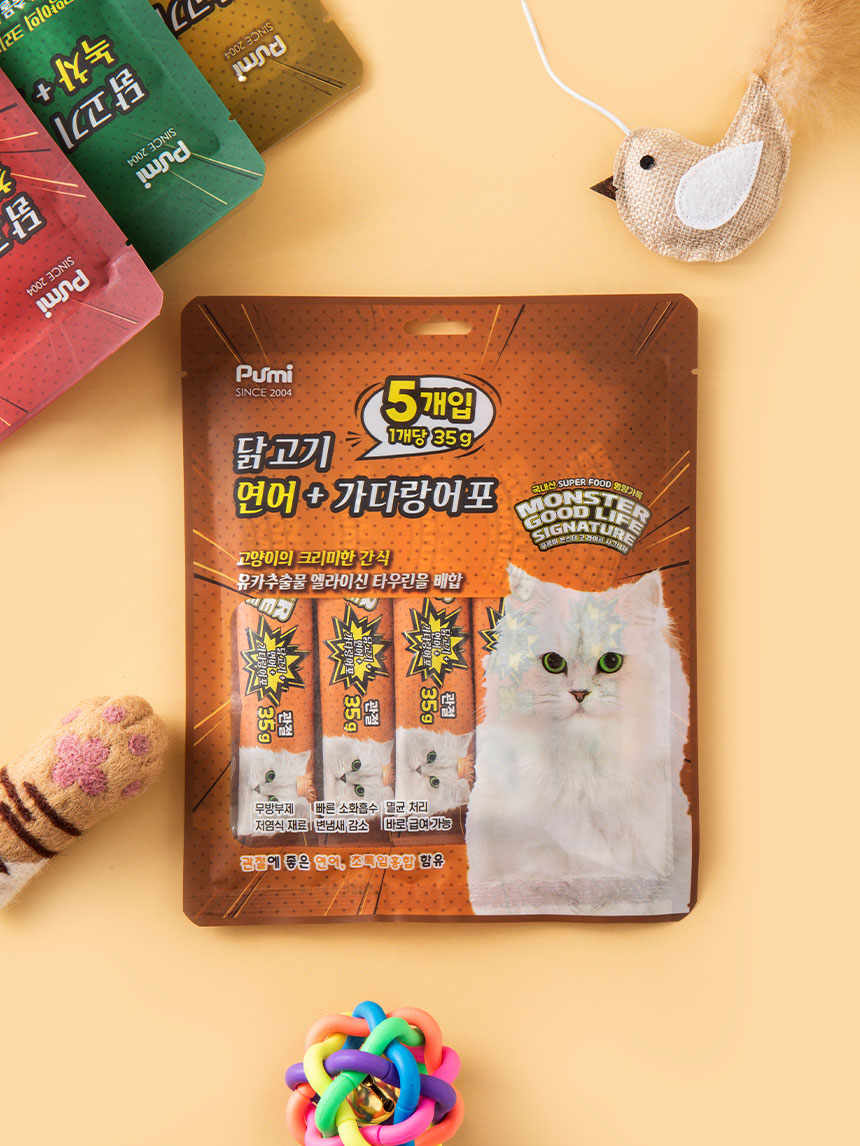 DAISO [Pet Food]Monster Good Life Cat Churu (Chicken Salmon) (35g/5ea)