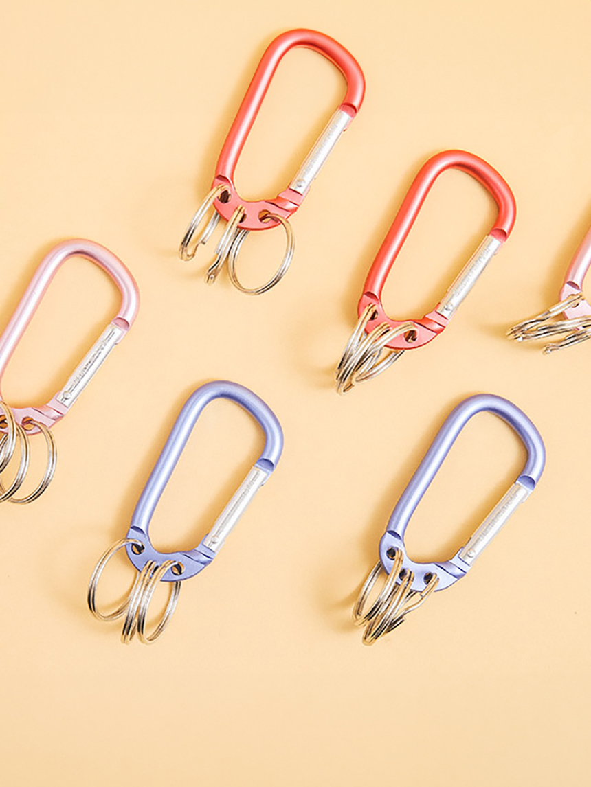 DAISO Carabiner 3 ring 2 pieces (6.0cm)