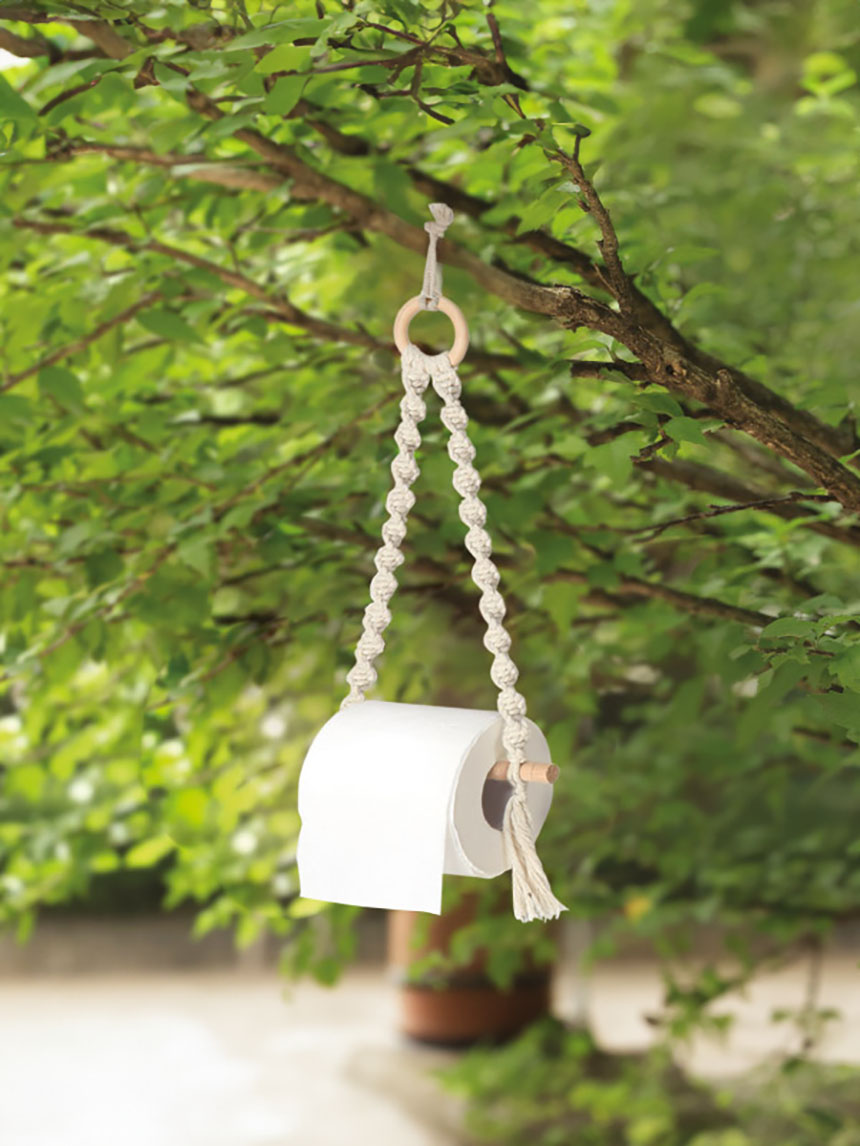 DAISO Camping Macrame Toilet Paper Holder