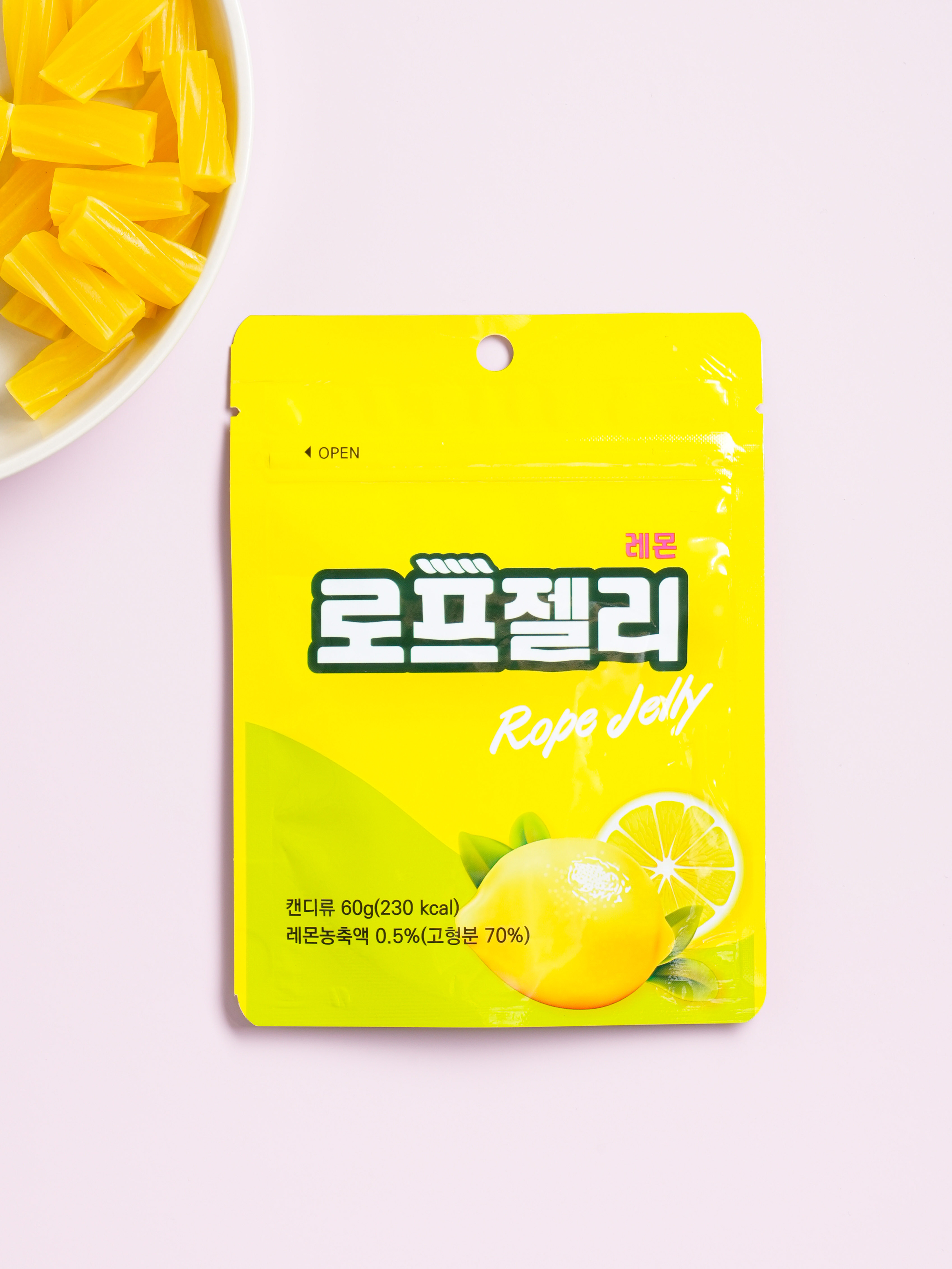 DAISO Rope Jelly Lemon Flavor (60g)