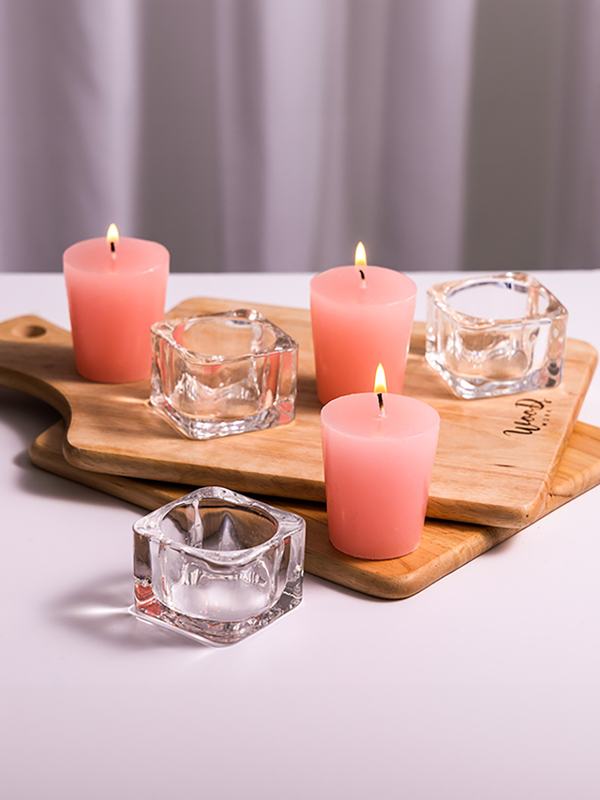 DAISO Votive Candles 3-Piece (Pink Beach Scent)