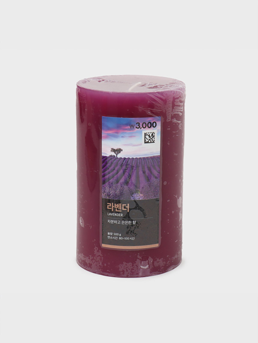 DAISO Pillar Candle (large/Lavender)