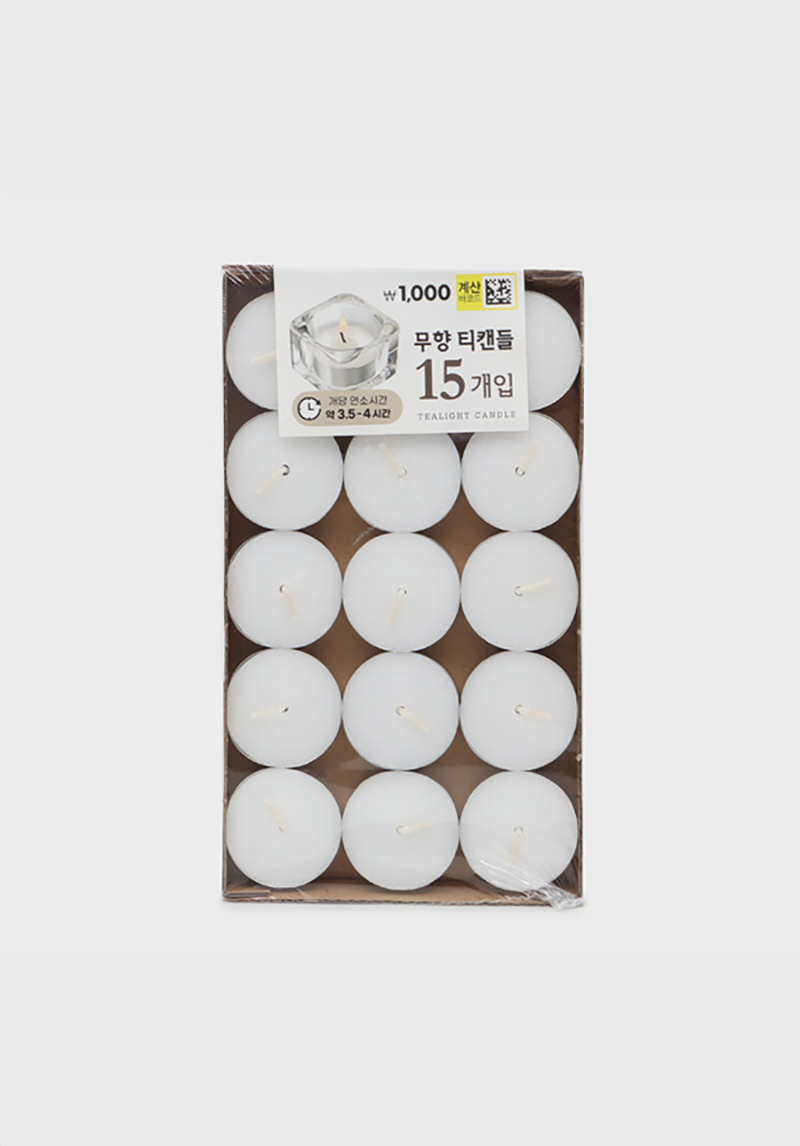 DAISO Unscented White Tea Candle 15P