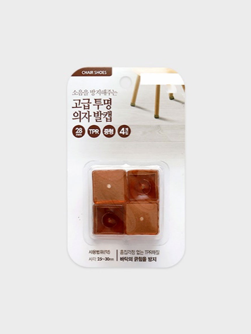 DAISO Premium transparent chair foot cap (square-medium) (28mm)