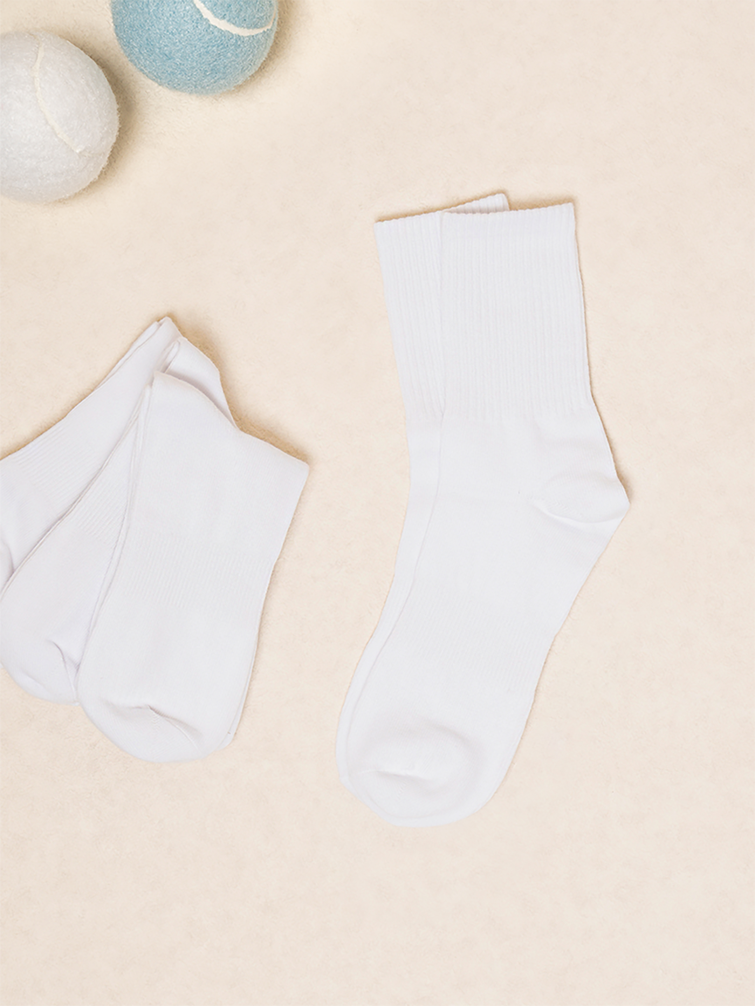 DAISO Men's Bone Joint 4-Leg Socks (White)