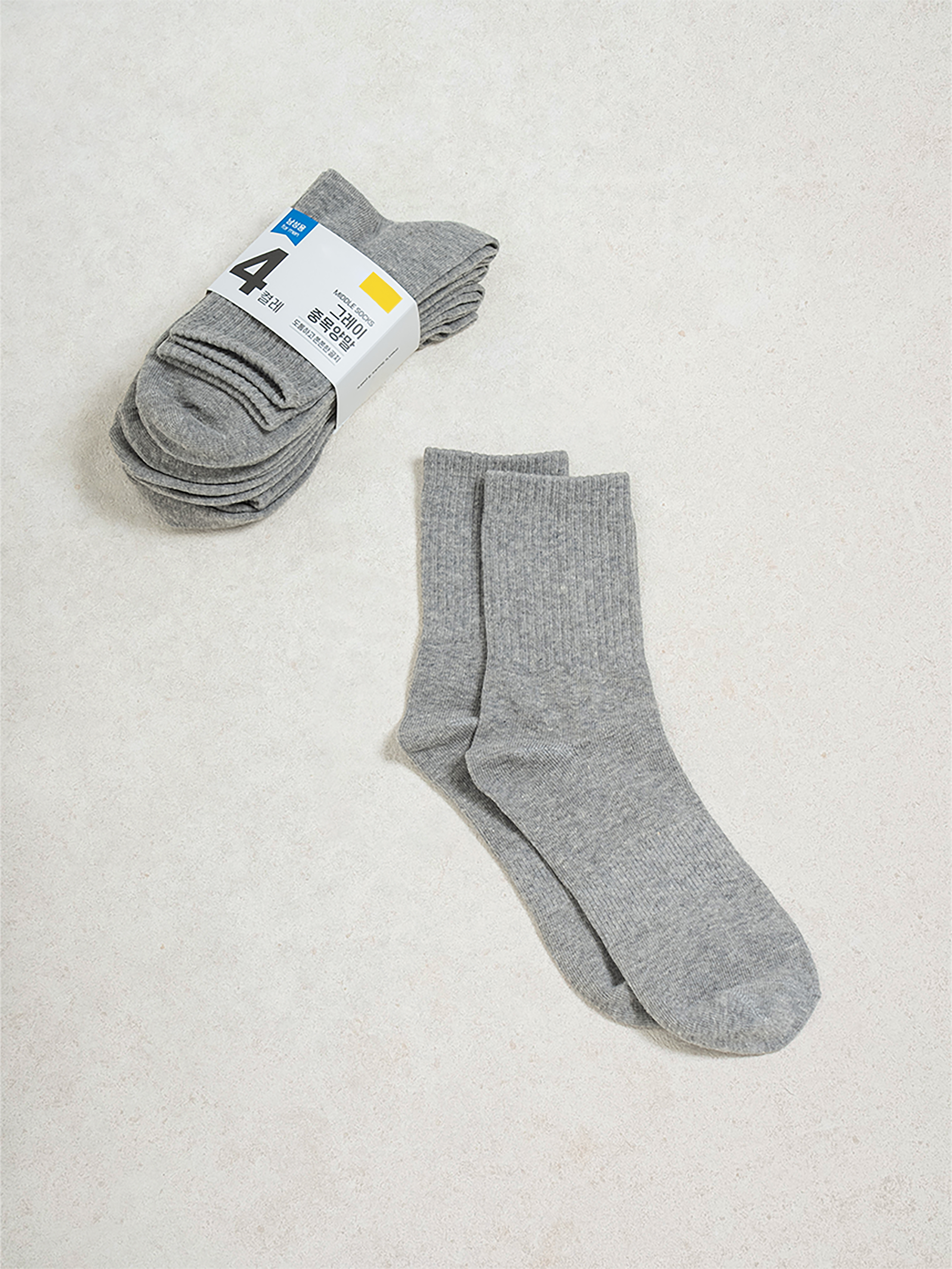 DAISO Men's Bone Joint 4-Leg Socks (Gray)