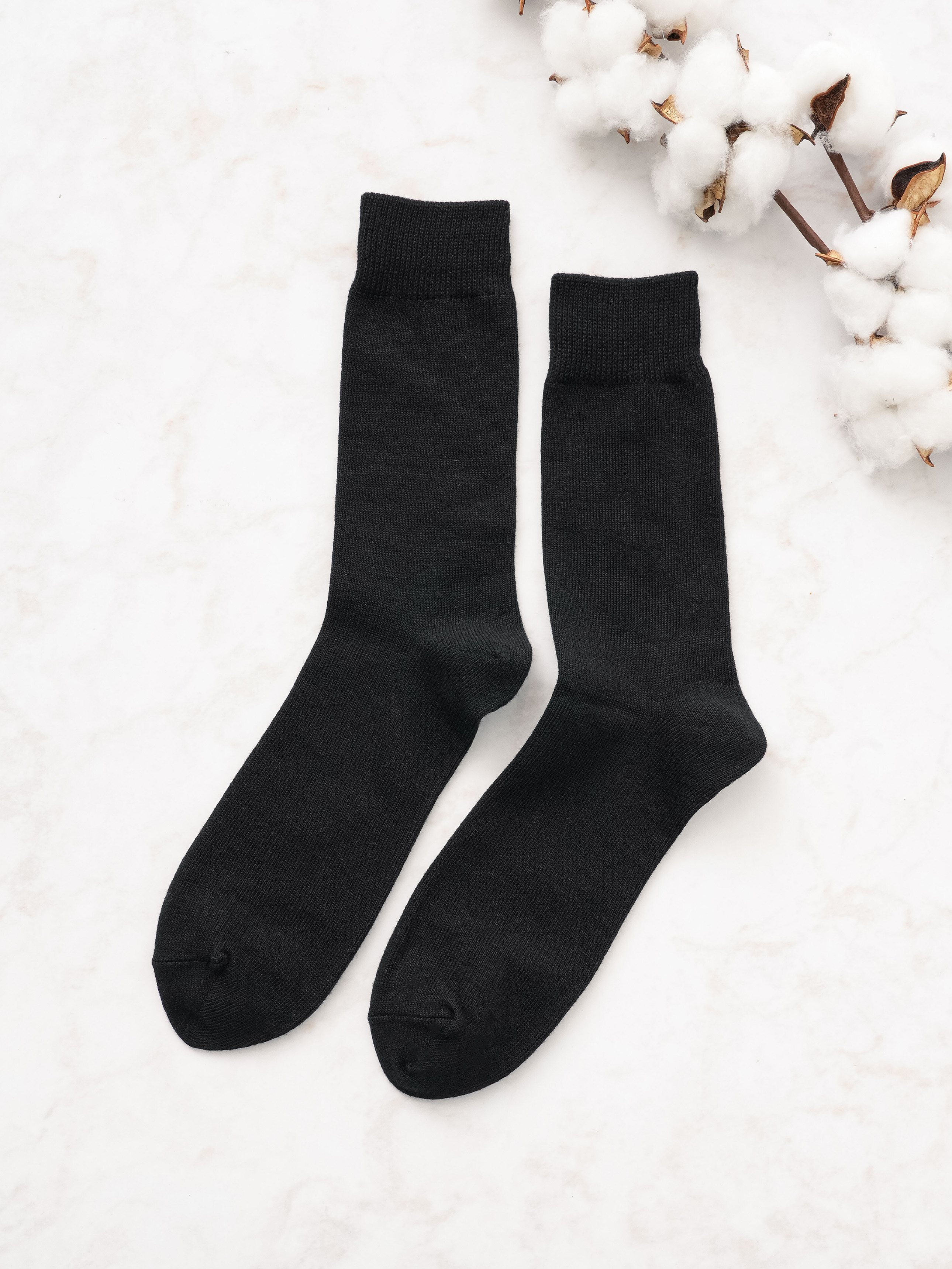 DAISO primium men's long socks (black)