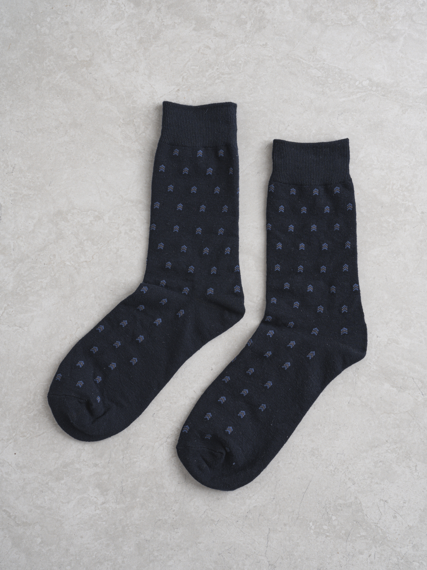 DAISO Gentleman's small pattern suit socks (Navy)