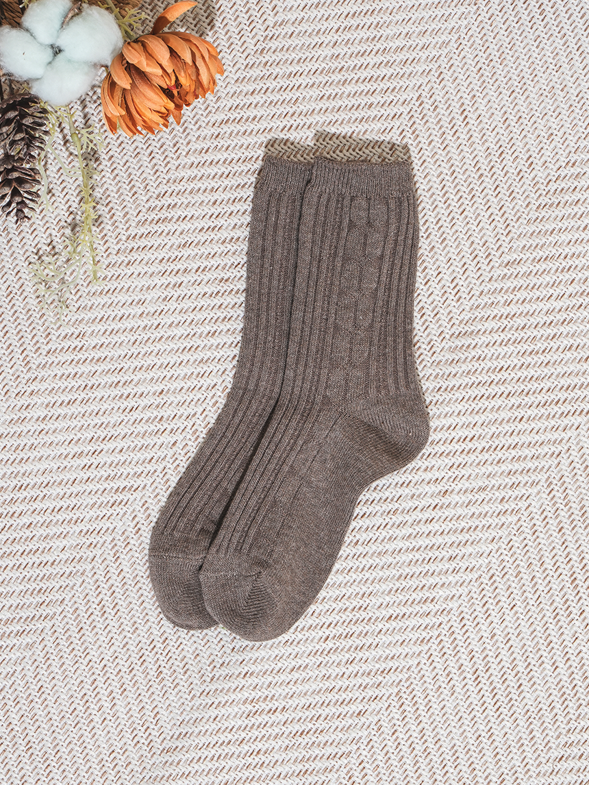 DAISO Women's Thick Socks (Brown)