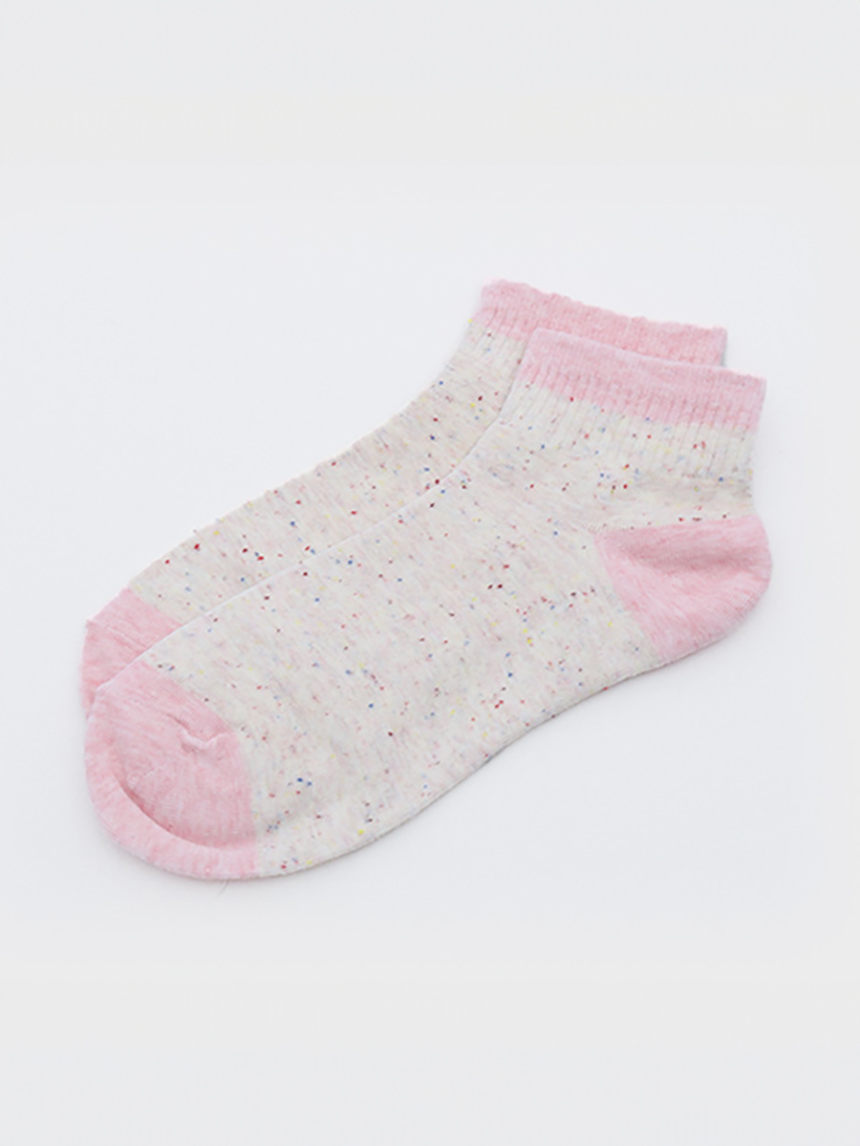 DAISO Women's Short Socks (Color Melange)