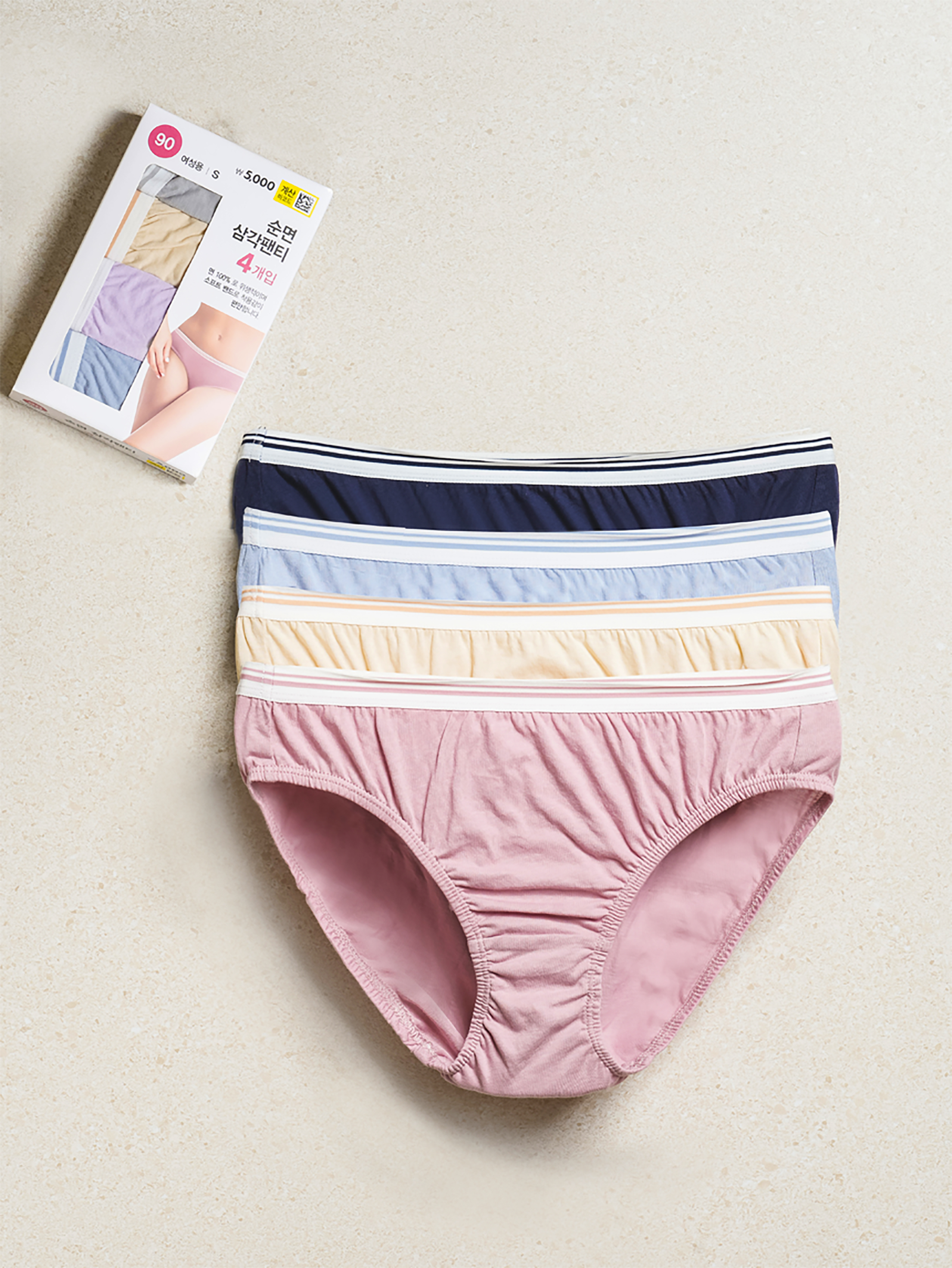 DAISO Women's Cotton Panties (4 Pack) (90)