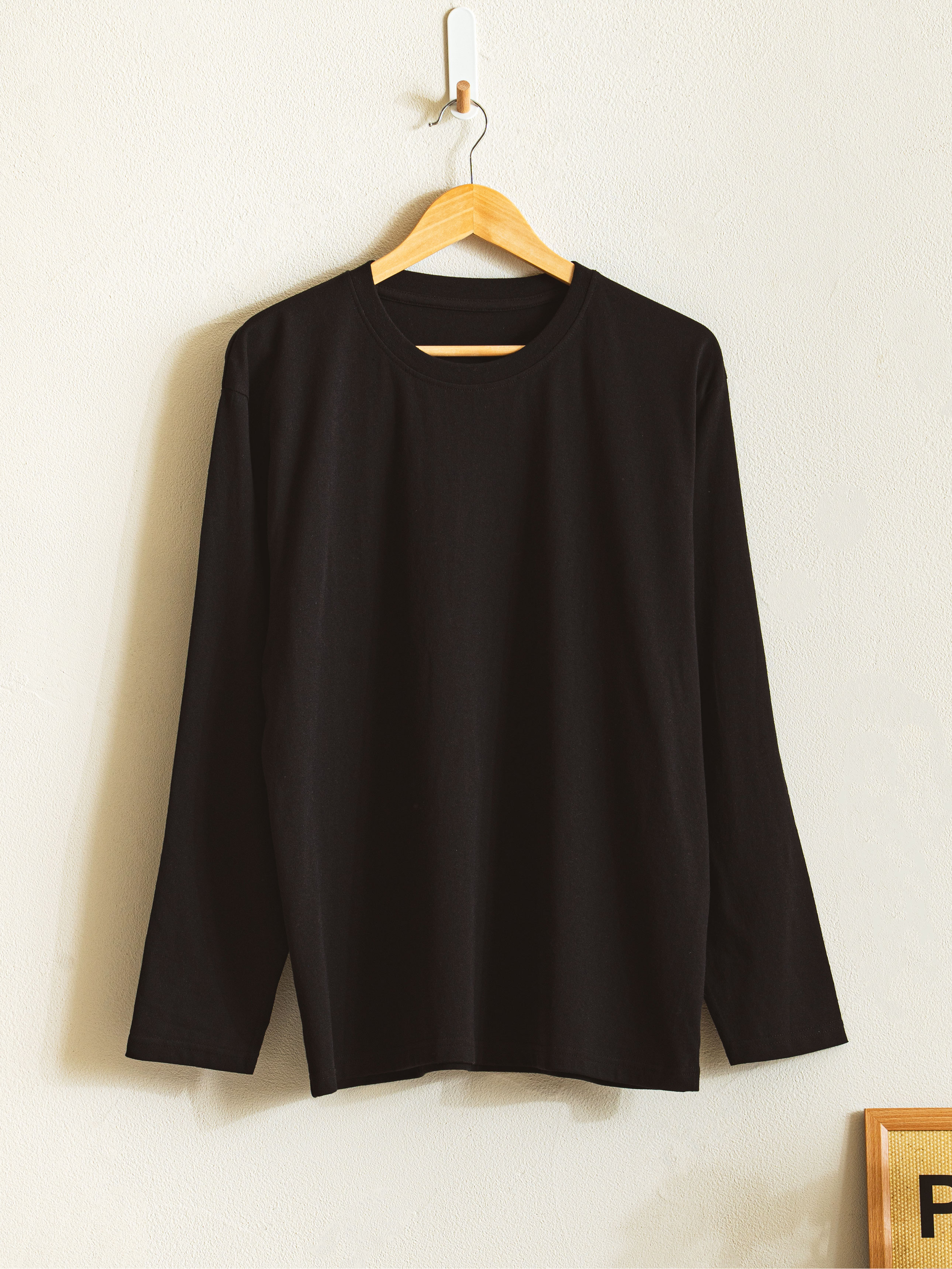 DAISO Basic Inner Long-sleeved T-shirt(95)(Black)