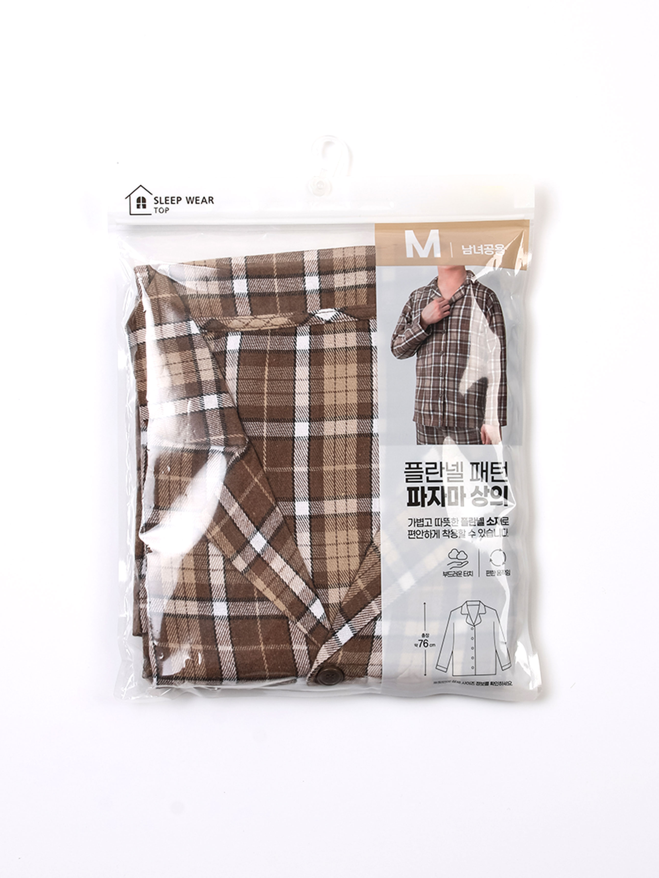 DAISO Flannel pattern pajama top (M)