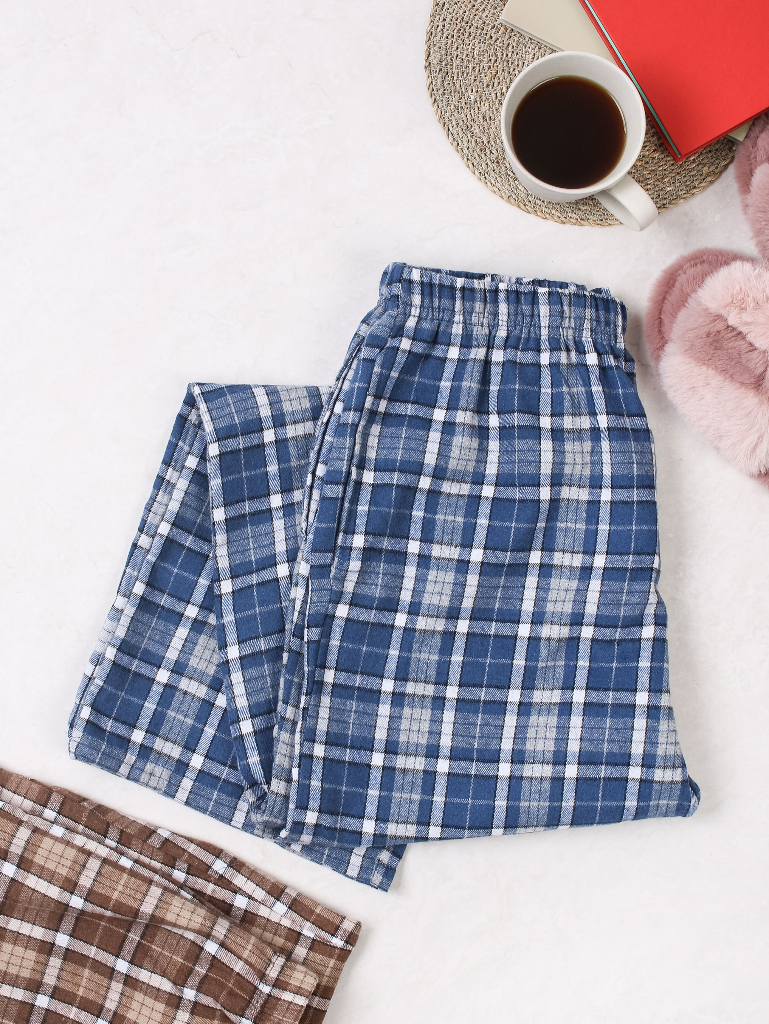 DAISO Flannel pattern pajama bottoms (L)