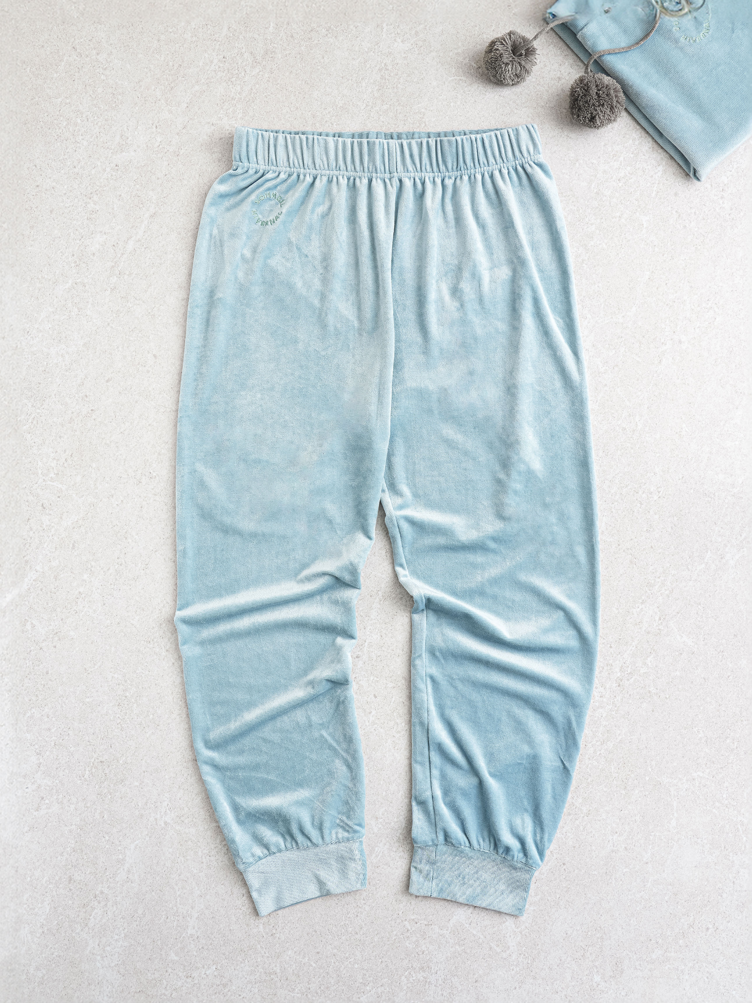 DAISO Velvet Lounge Jogger Pants (L) (Mint)