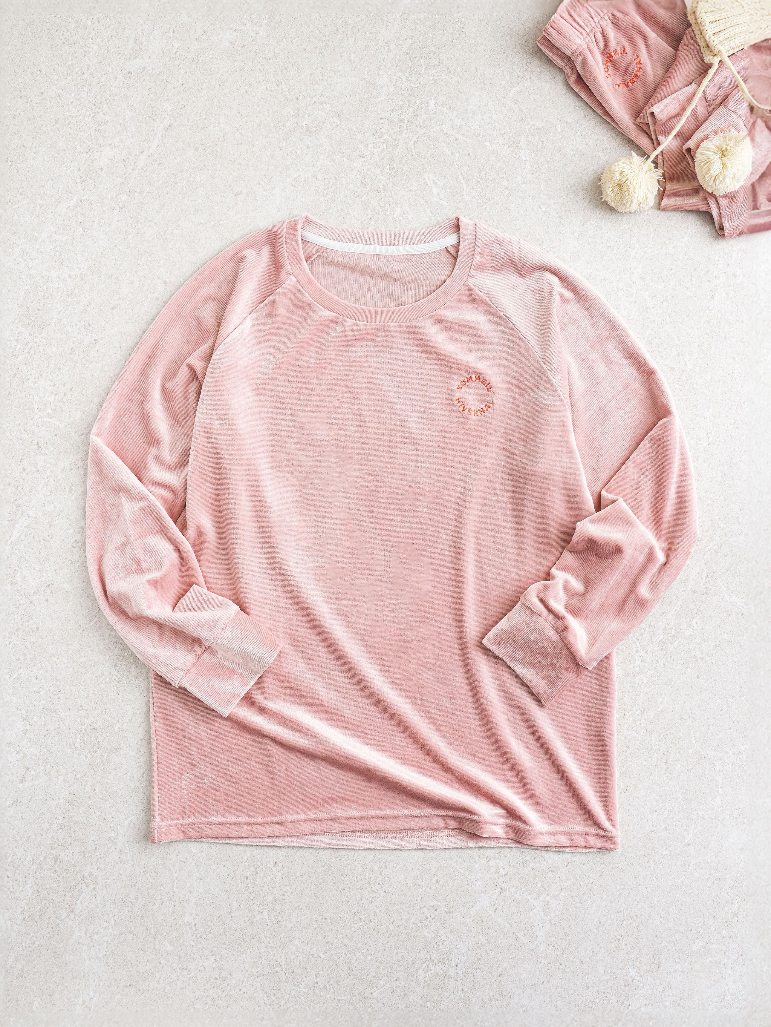 DAISO Velvet Lounge Top (M) (Pink)