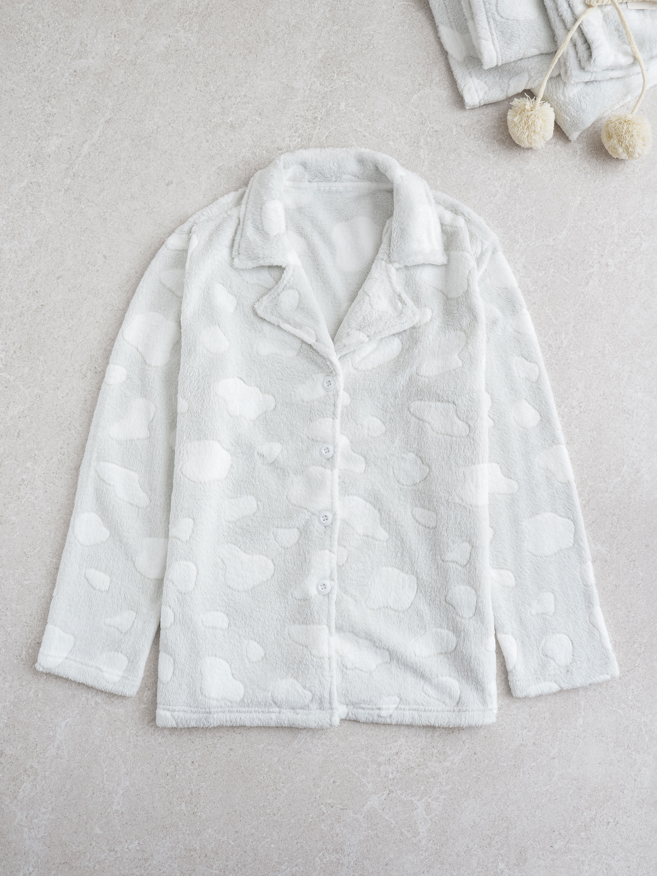 DAISO Jacquard sleep pattern pajama top (M) (Gray)