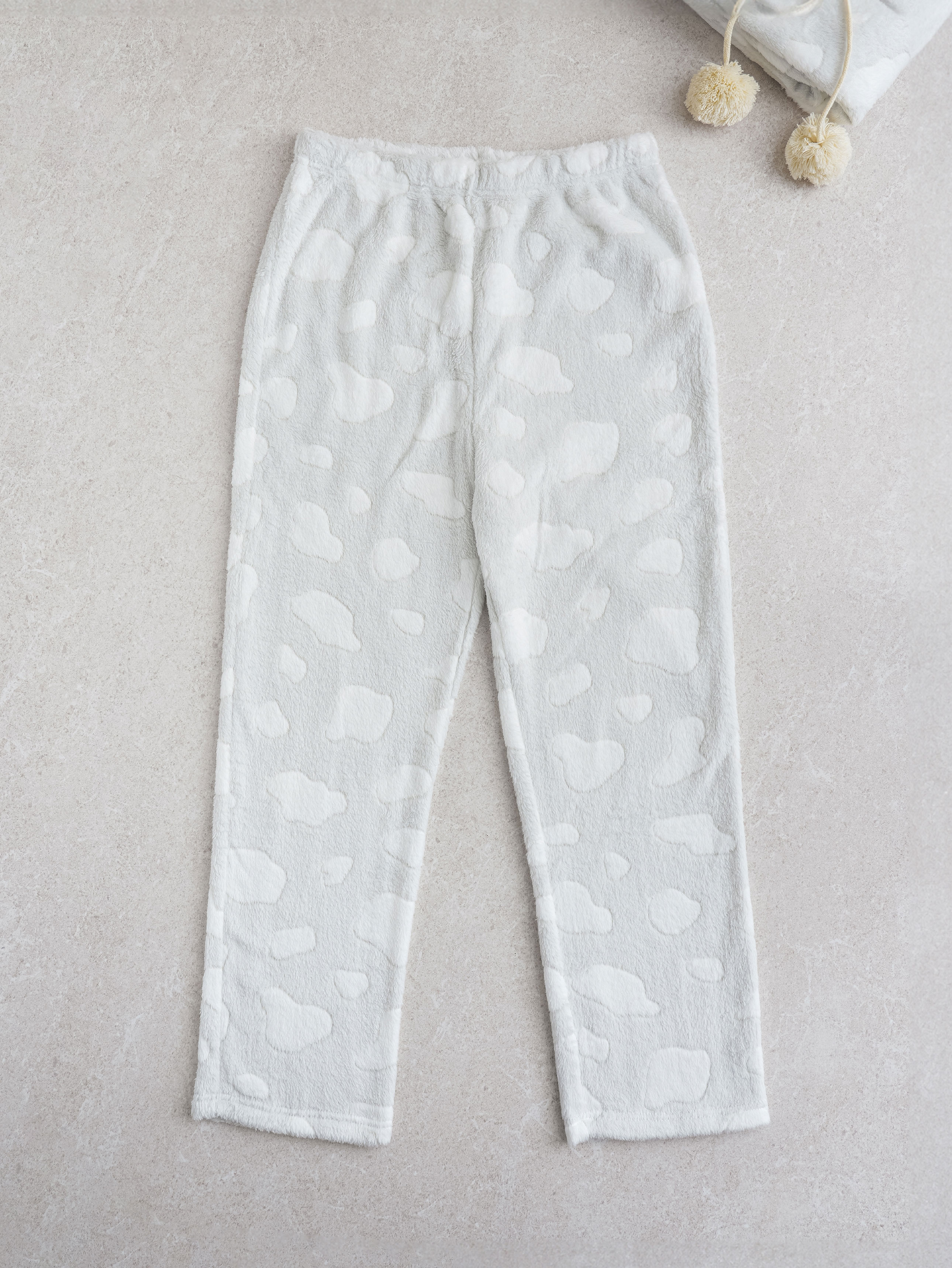 DAISO Jacquard sleep pattern pajama bottoms (M) (Gray)