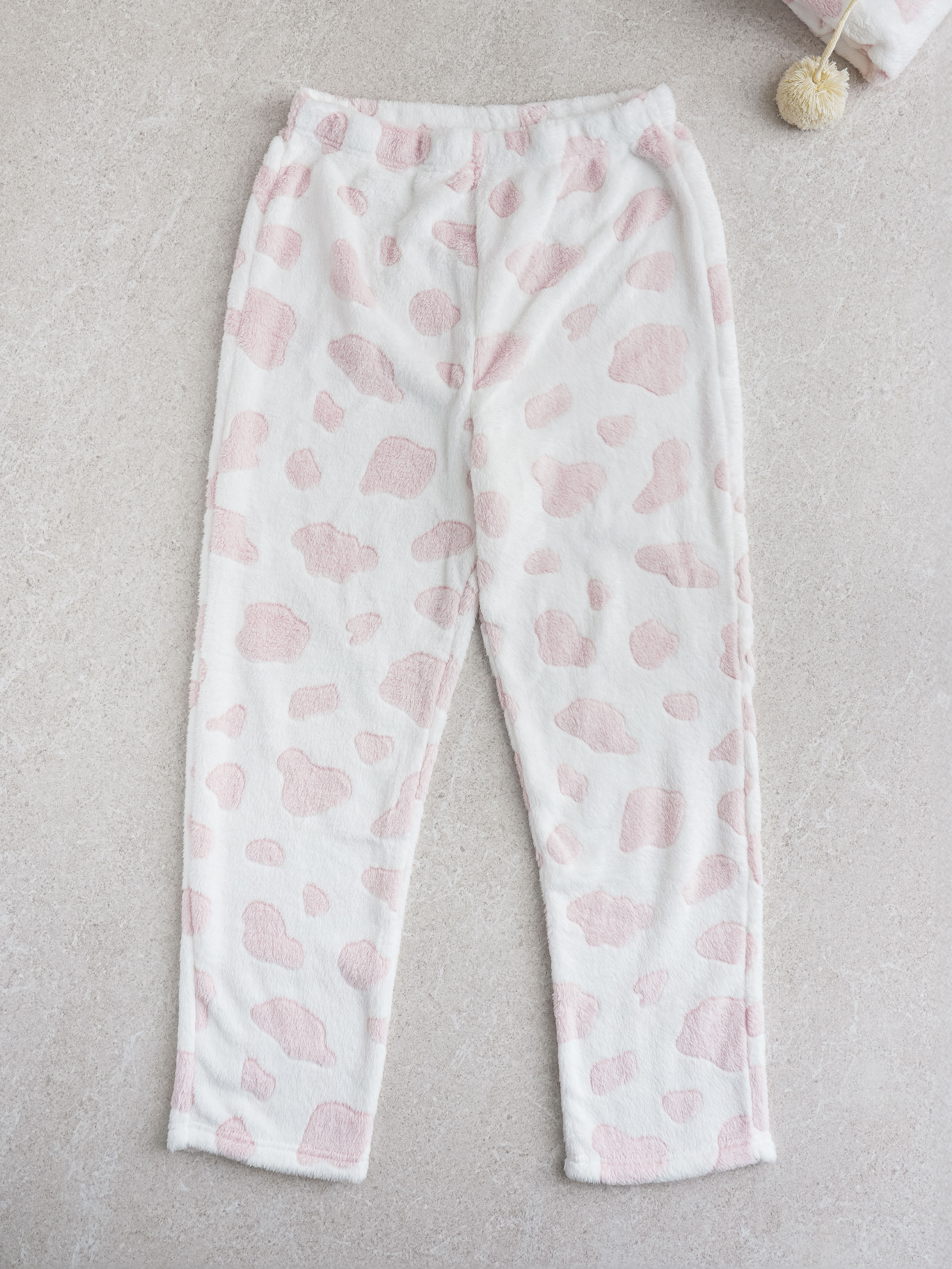 DAISO Jacquard sleep pattern pajama bottoms (M) (Pink)