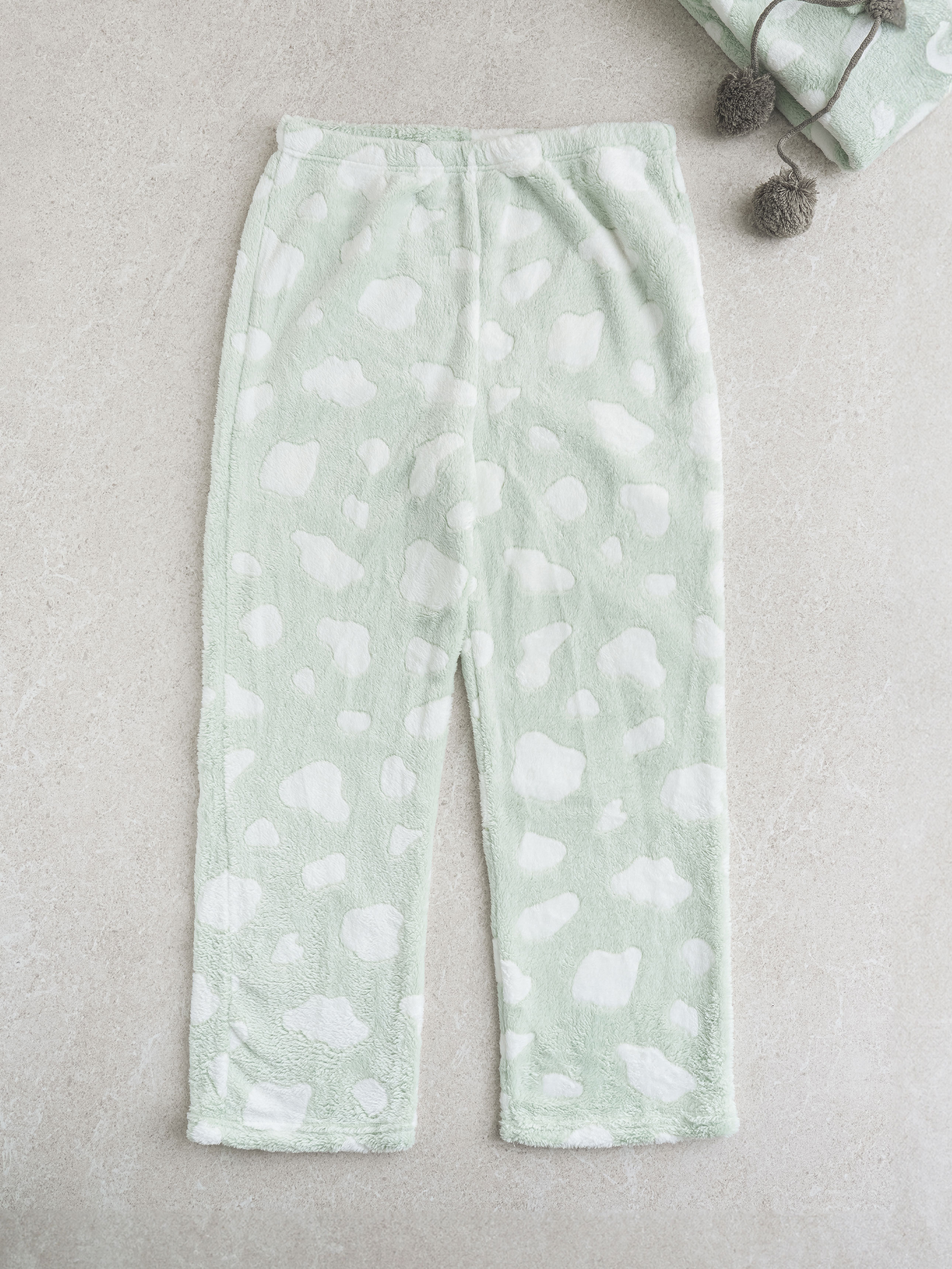 DAISO Jacquard sleep pattern pajama bottoms (L) (Green)