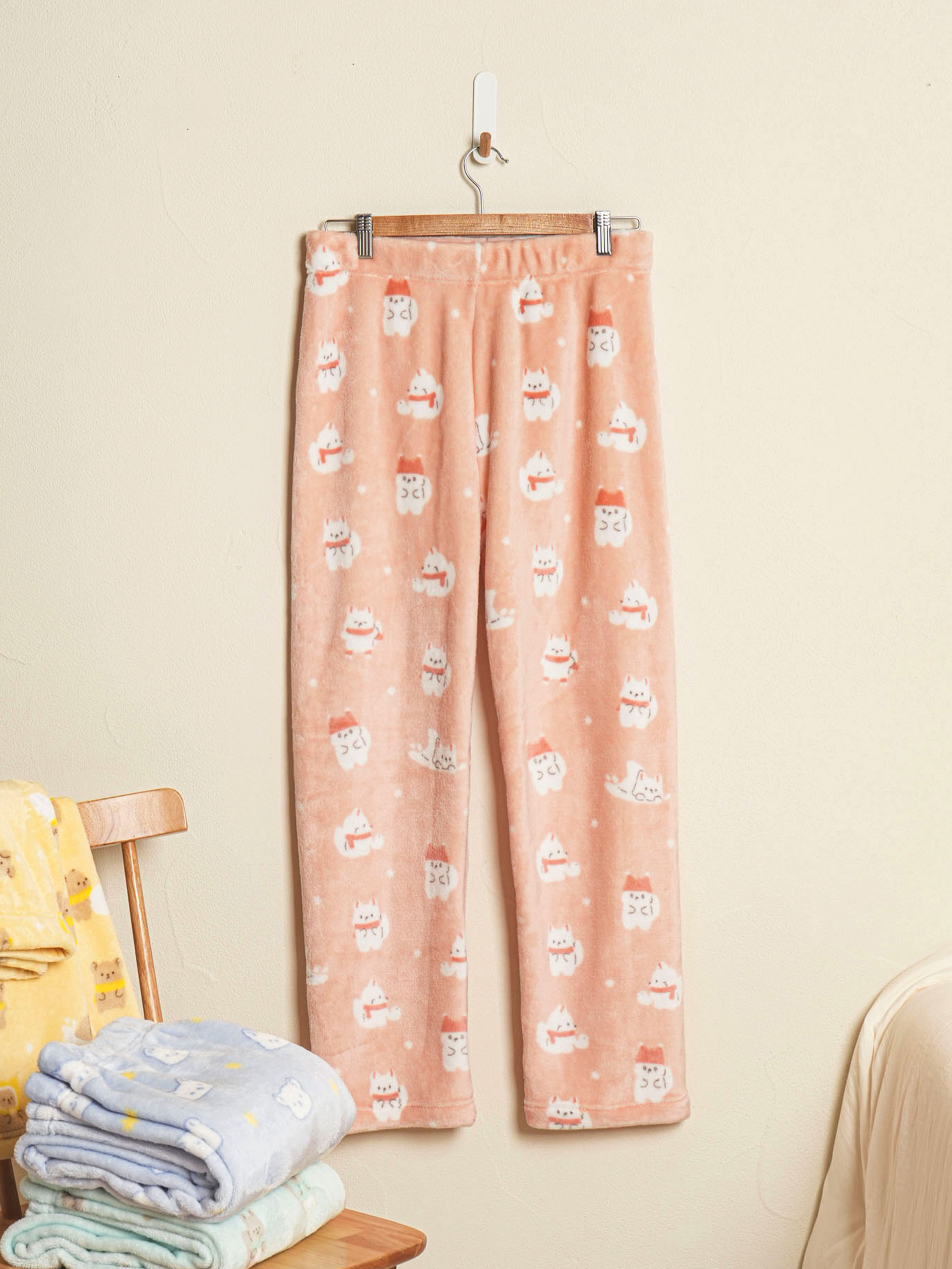 DAISO Winter Together_Pattern Sleep Pants (Arctic Fox) (M)