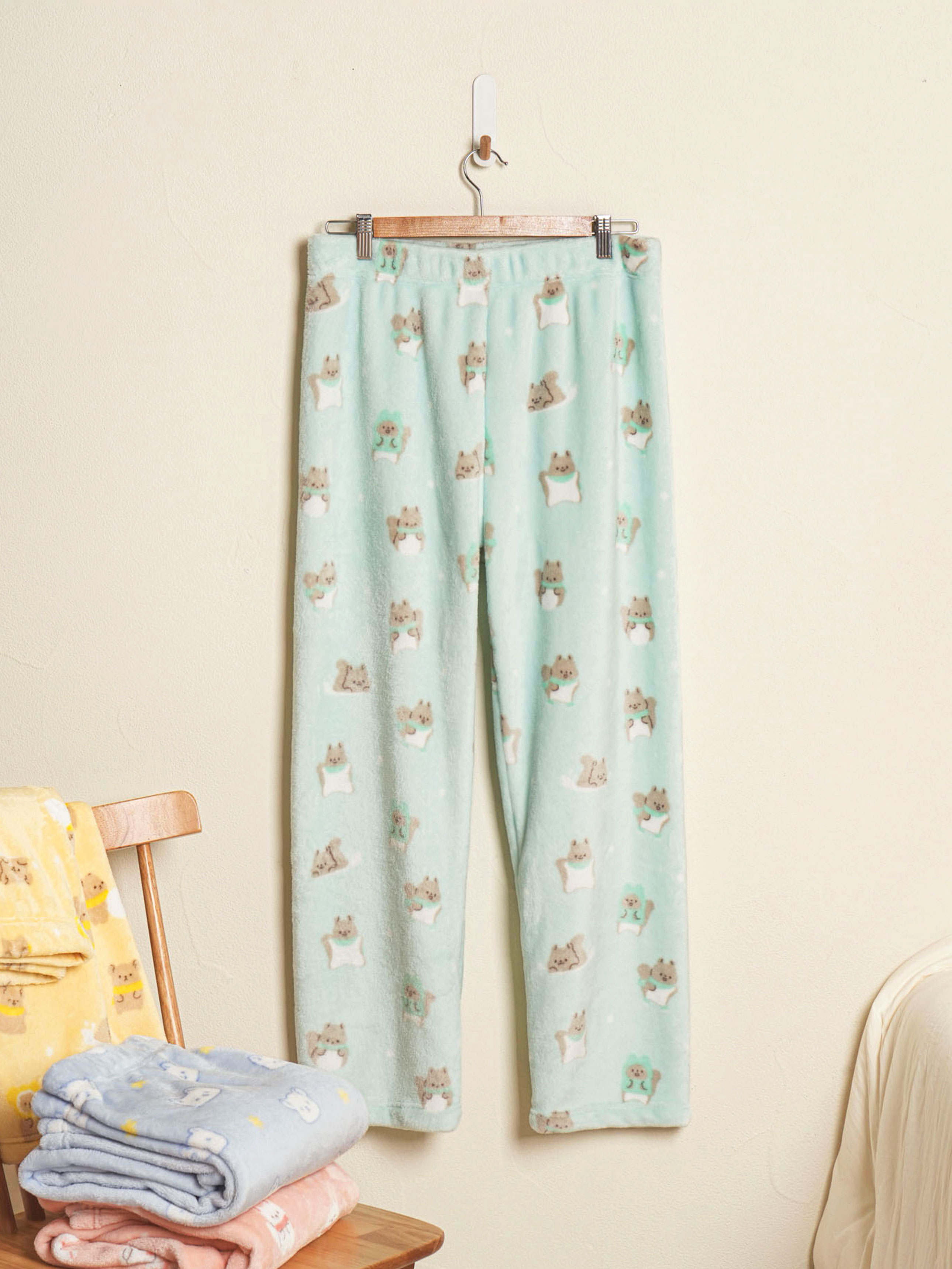 DAISO Winter Together_Pattern Sleep Pants (Flying Squirrel) (L)