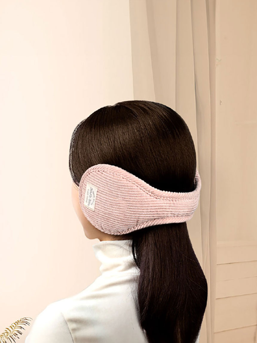 DAISO Corduroy Foldable Label Earmuffs