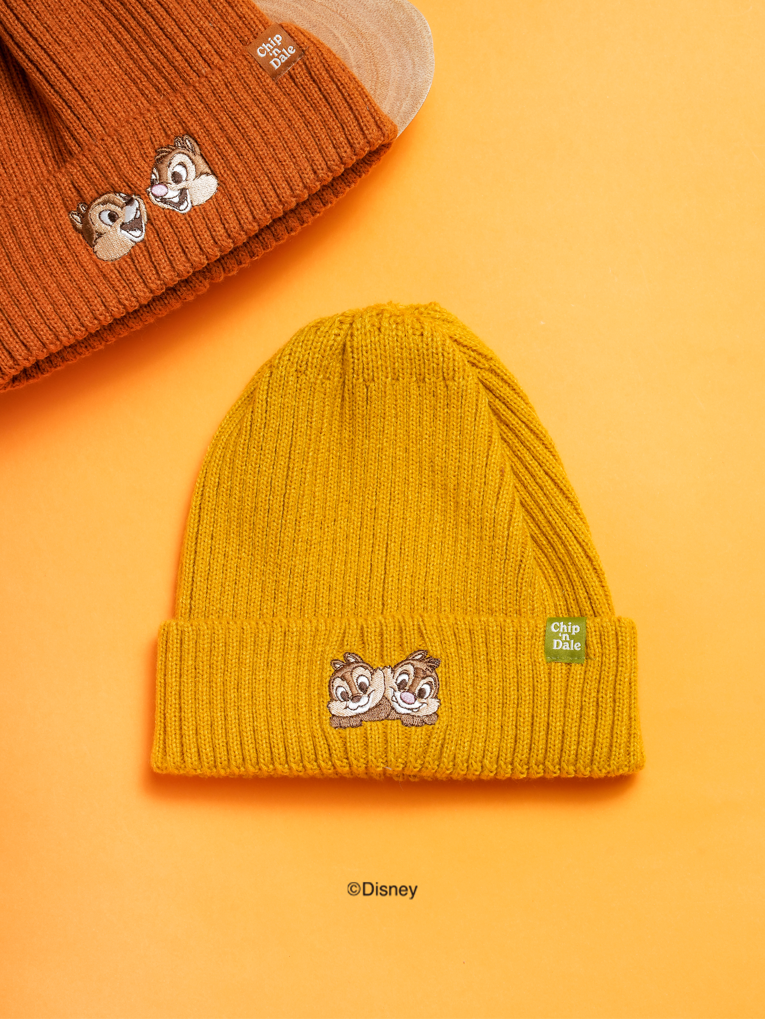 DAISO Disney_Chip'n'Dale_Kids Labels Corrugated Beanie