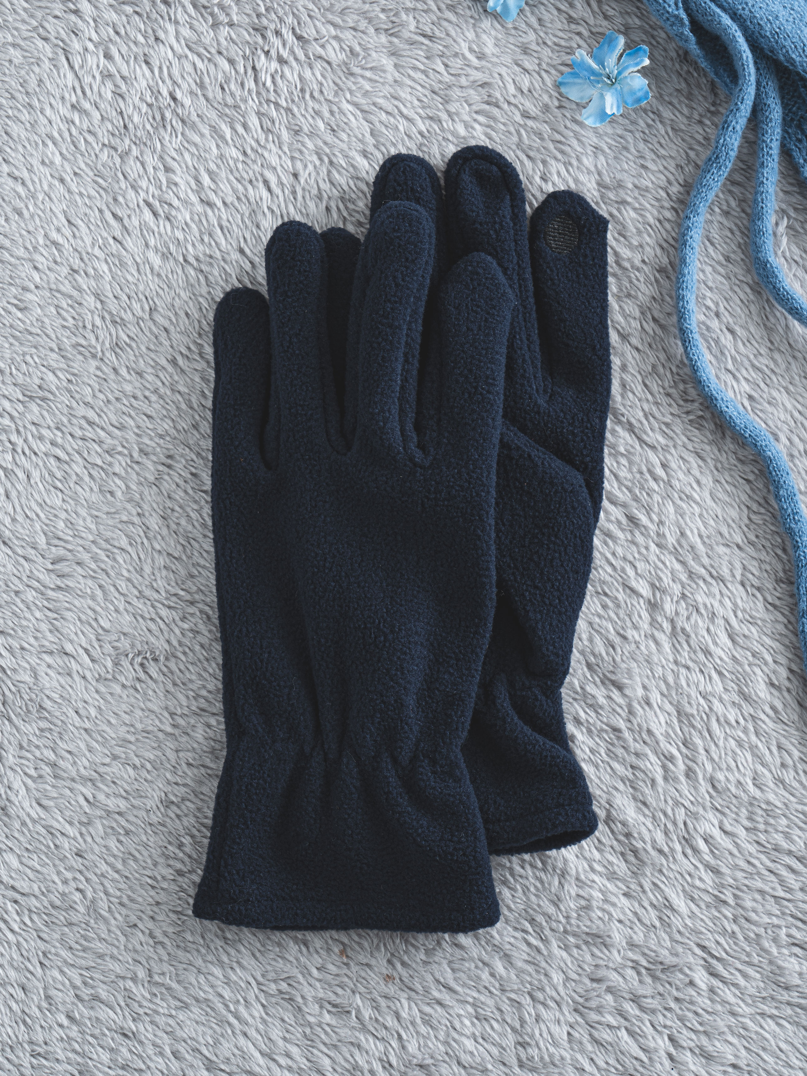 DAISO Solid color wrist glove (Navy)